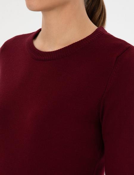 Vişne Slim Fit Bisiklet Yaka Basic Kazak - 50315758071