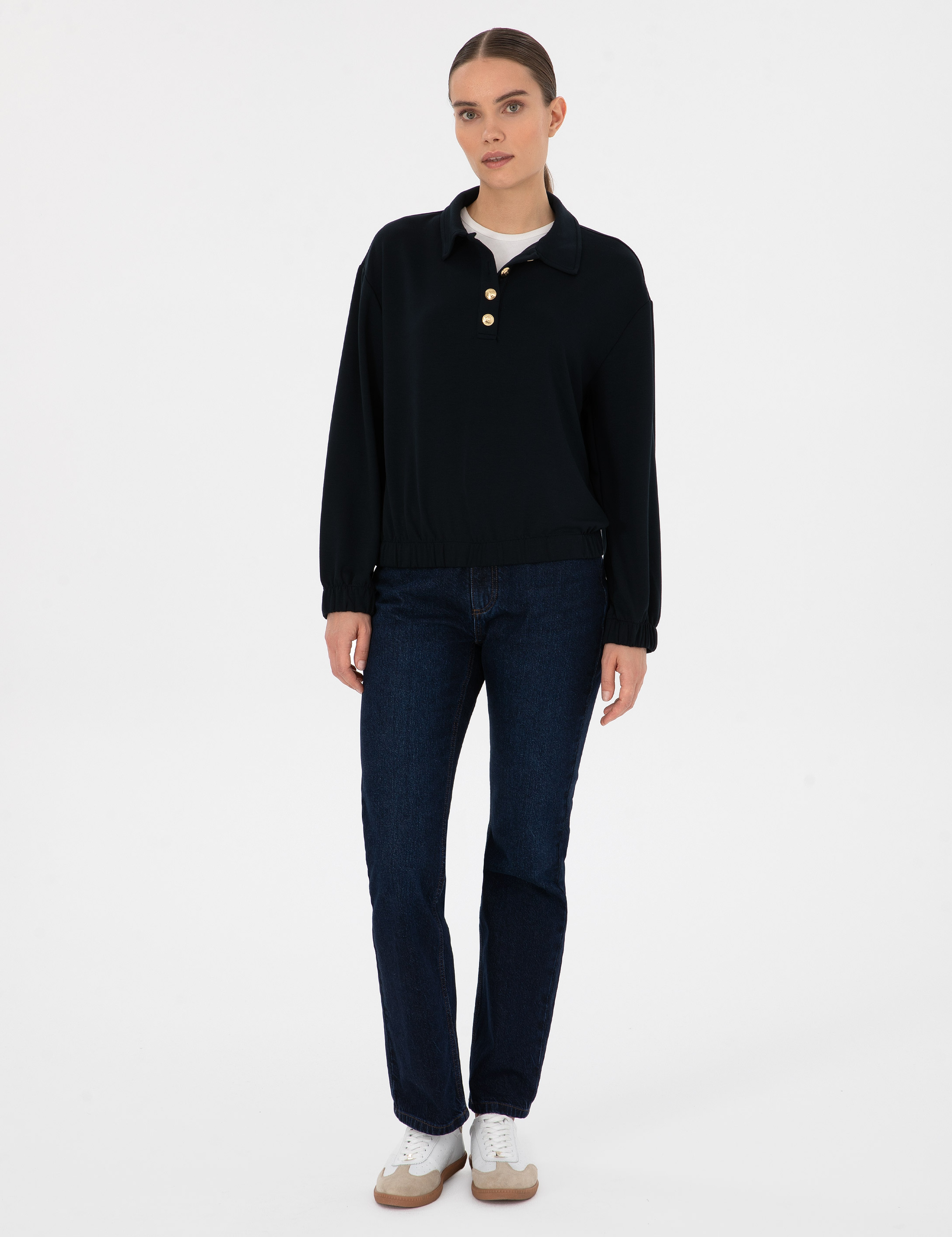 Lacivert Oversize Sweatshirt - Image 4