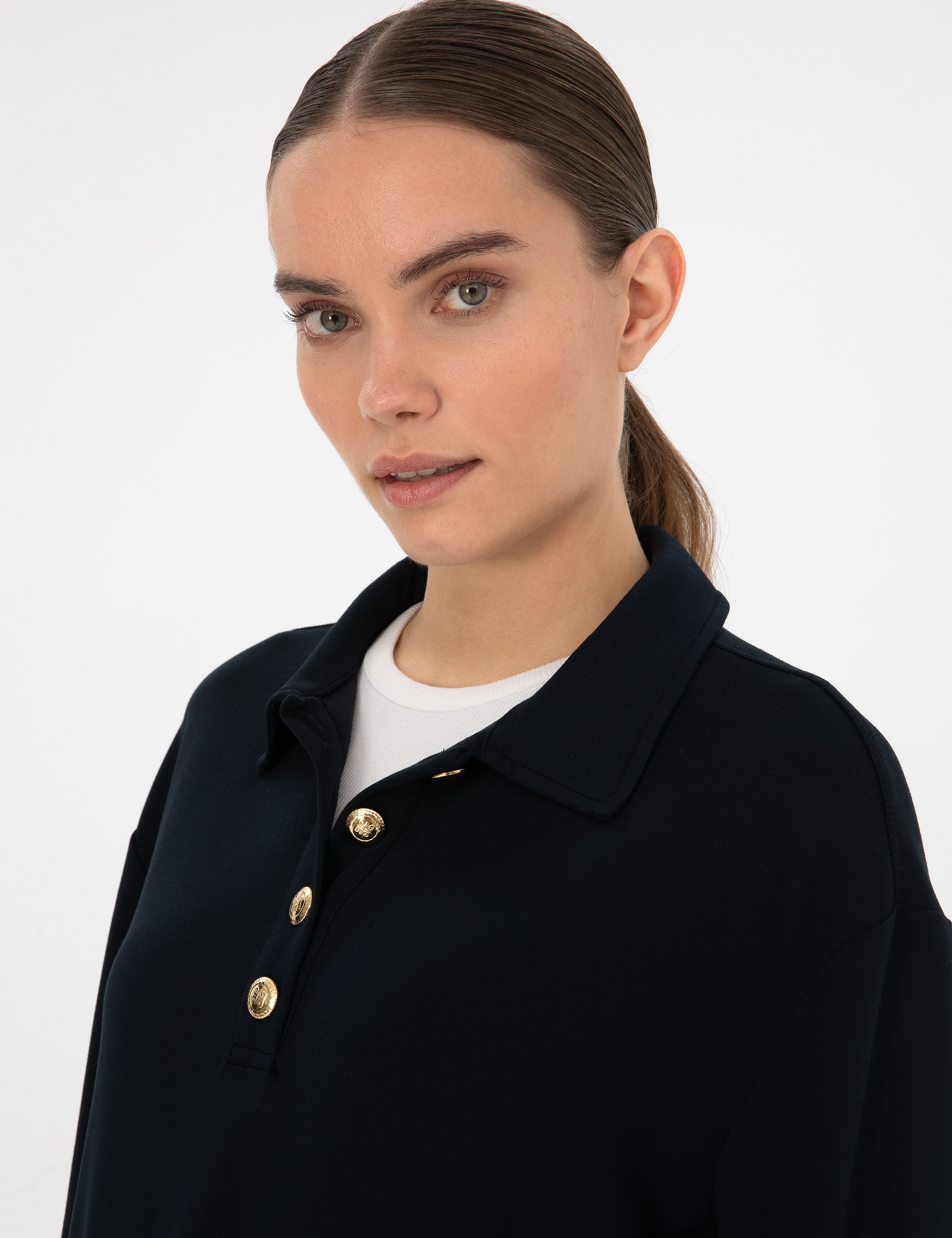 Lacivert Oversize Sweatshirt - Image 2