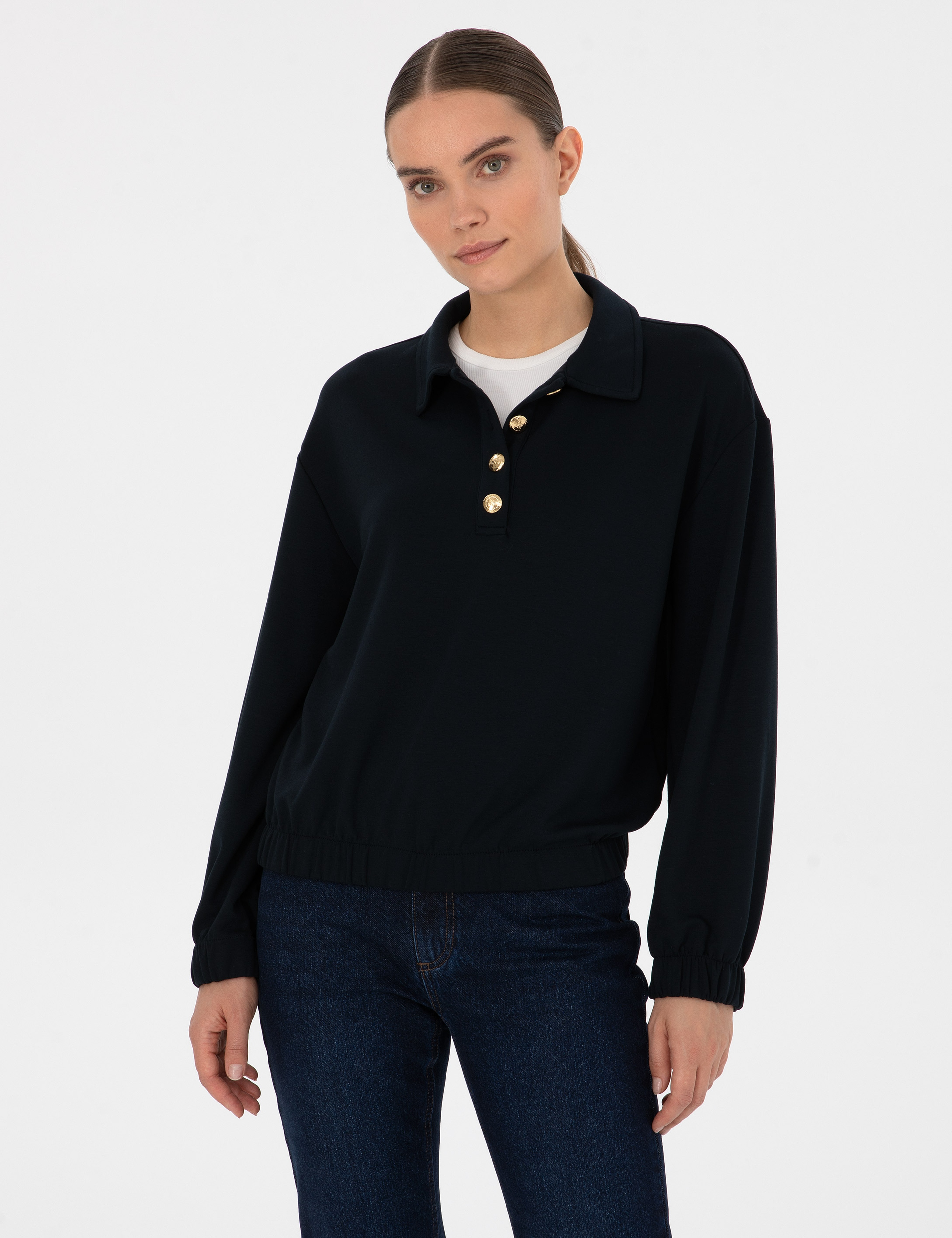 Lacivert Oversize Sweatshirt - Image 3