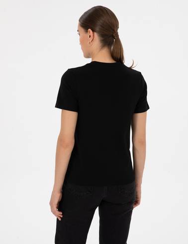 Siyah Regular Fit Bisiklet Yaka Basic Tişört