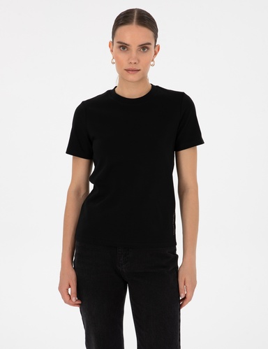 Siyah Regular Fit Bisiklet Yaka Basic Tişört