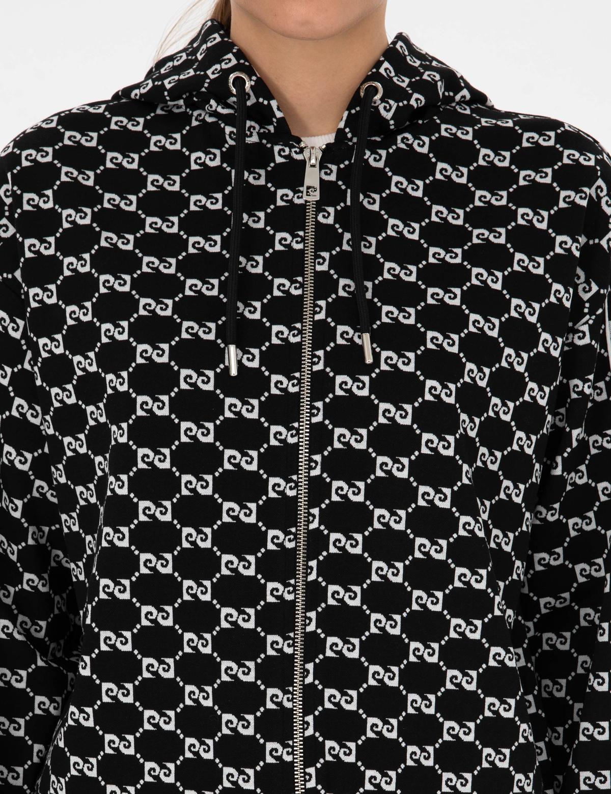 Siyah Comfort Fit Fermuarlı Sweatshirt - 50309116011