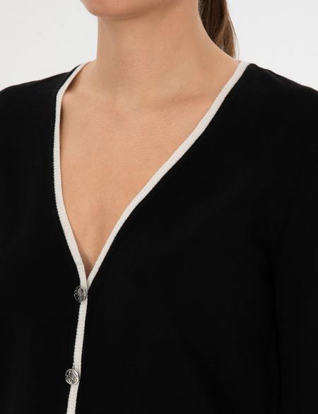 Siyah Slim Fit Triko Hırka - 50310986007