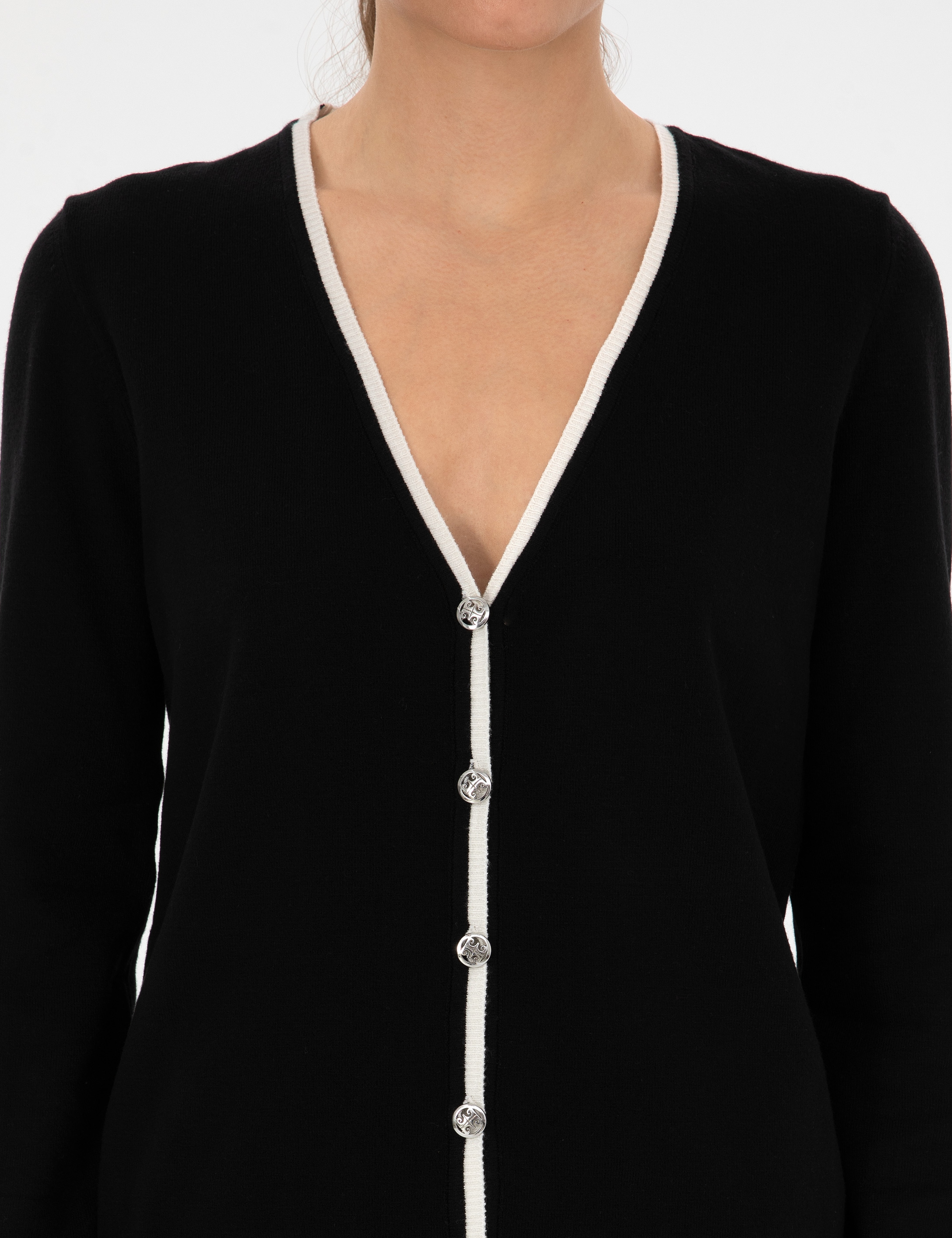 Siyah Slim Fit Triko Hırka - Image 6