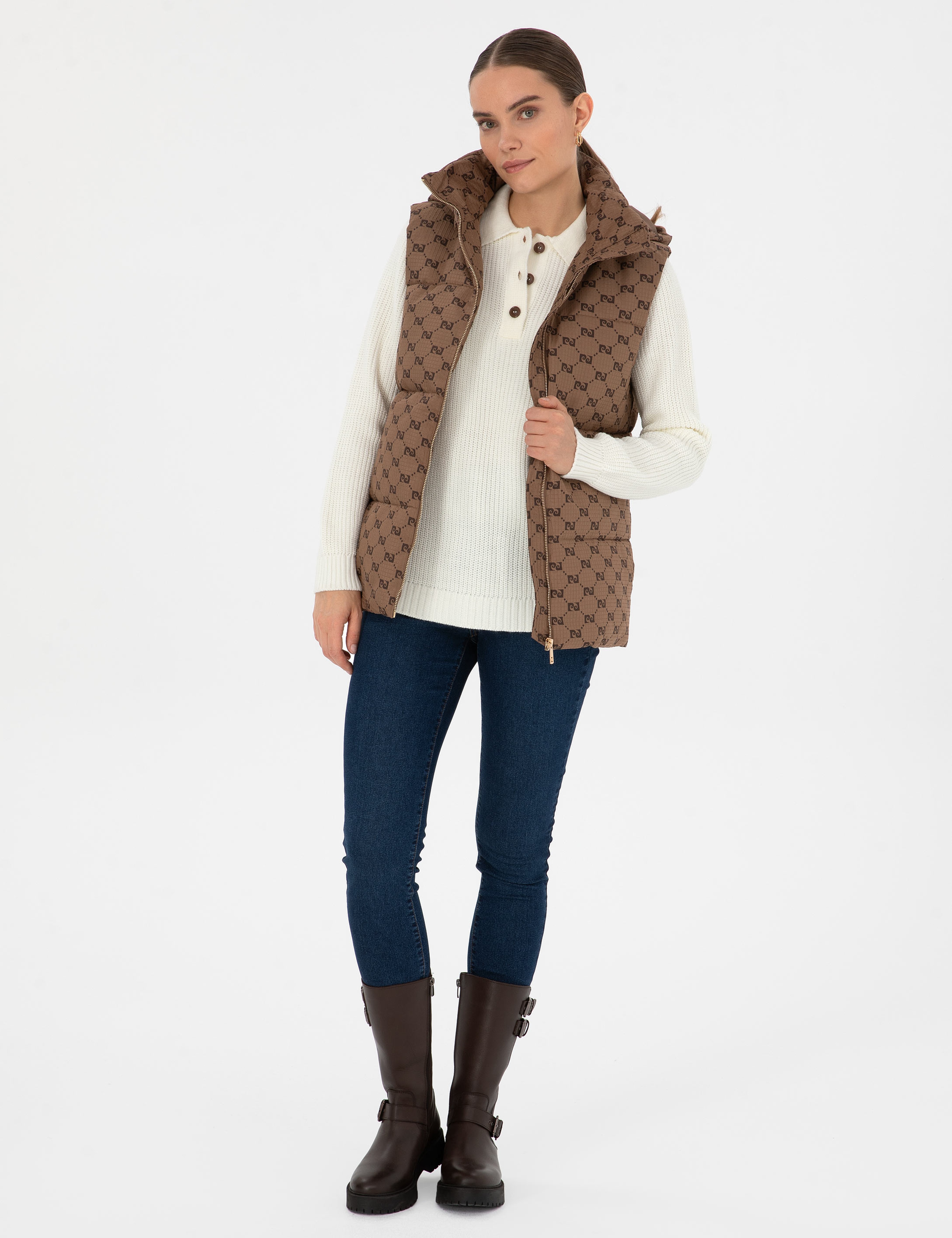 Bej Regular Fit Yelek - Image 4