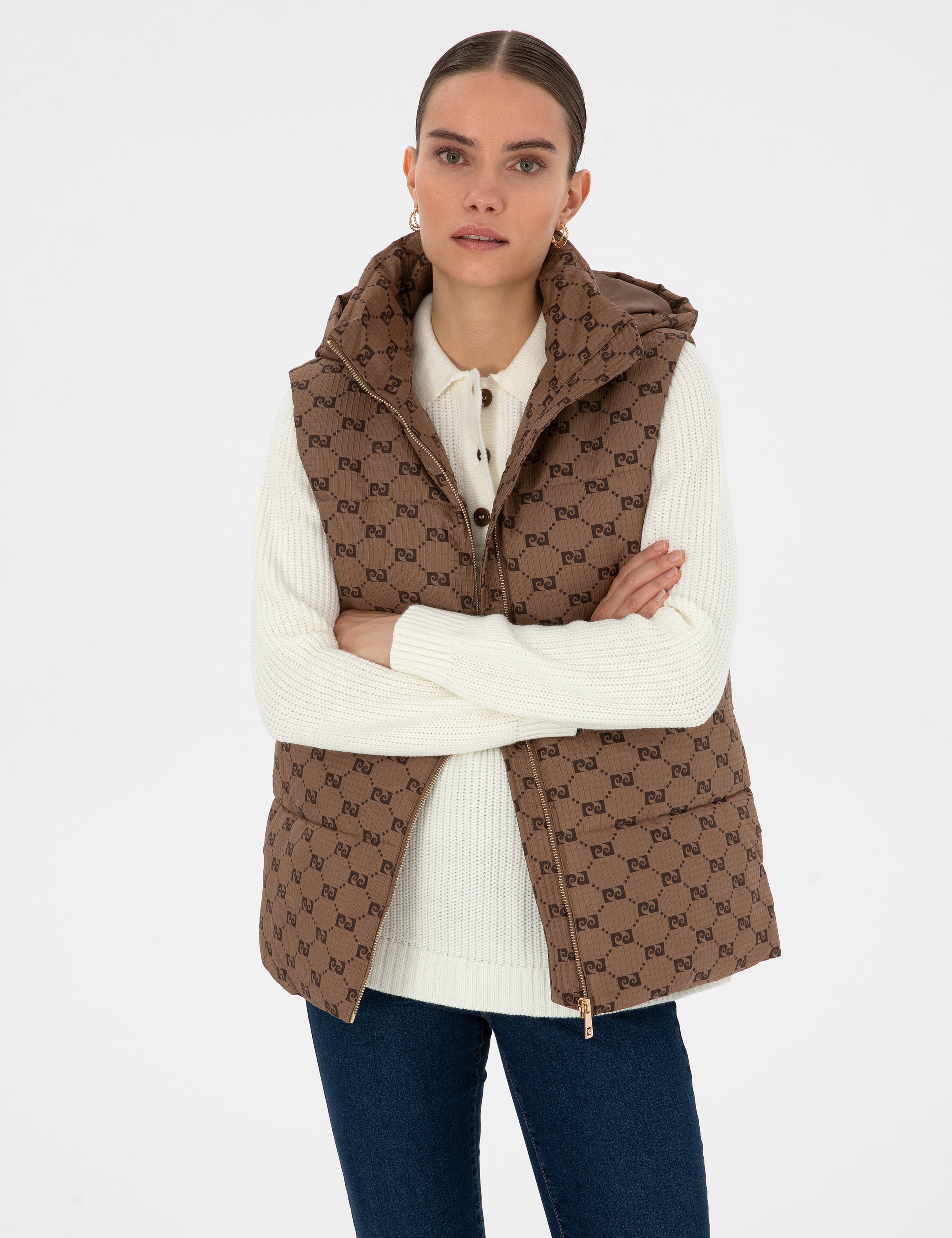 Bej Regular Fit Yelek - Image 3