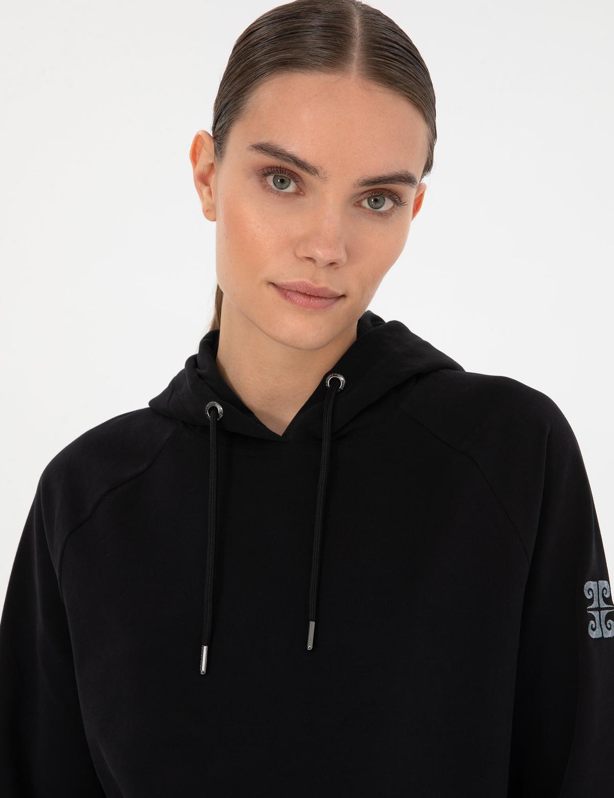 Siyah Comfort Fit Sweatshirt - 50312020026