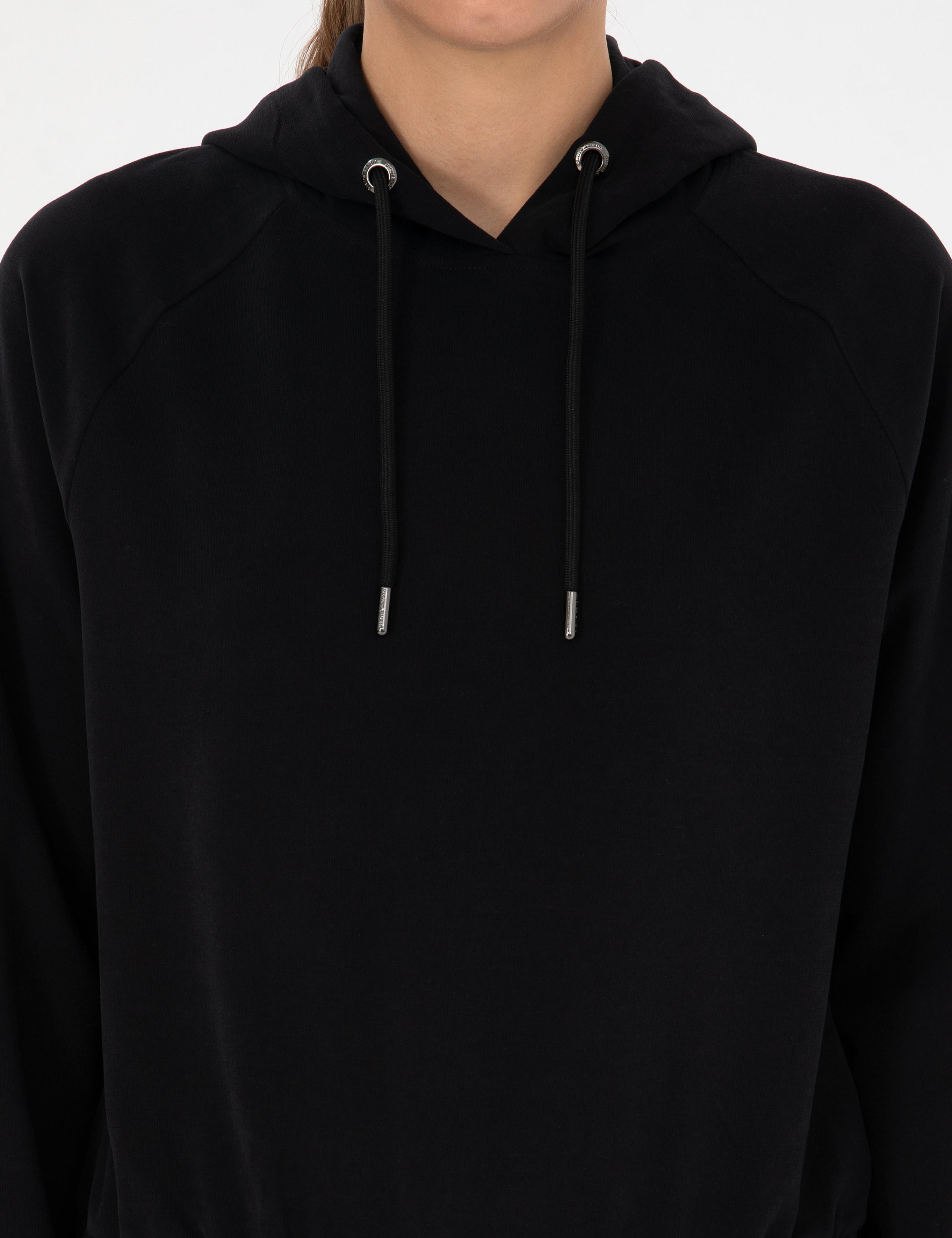 Siyah Comfort Fit Sweatshirt