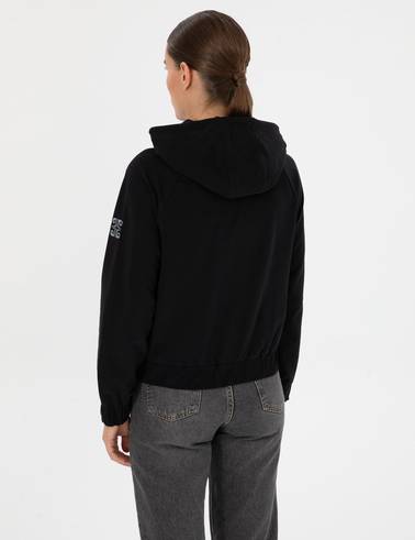 Siyah Comfort Fit Sweatshirt