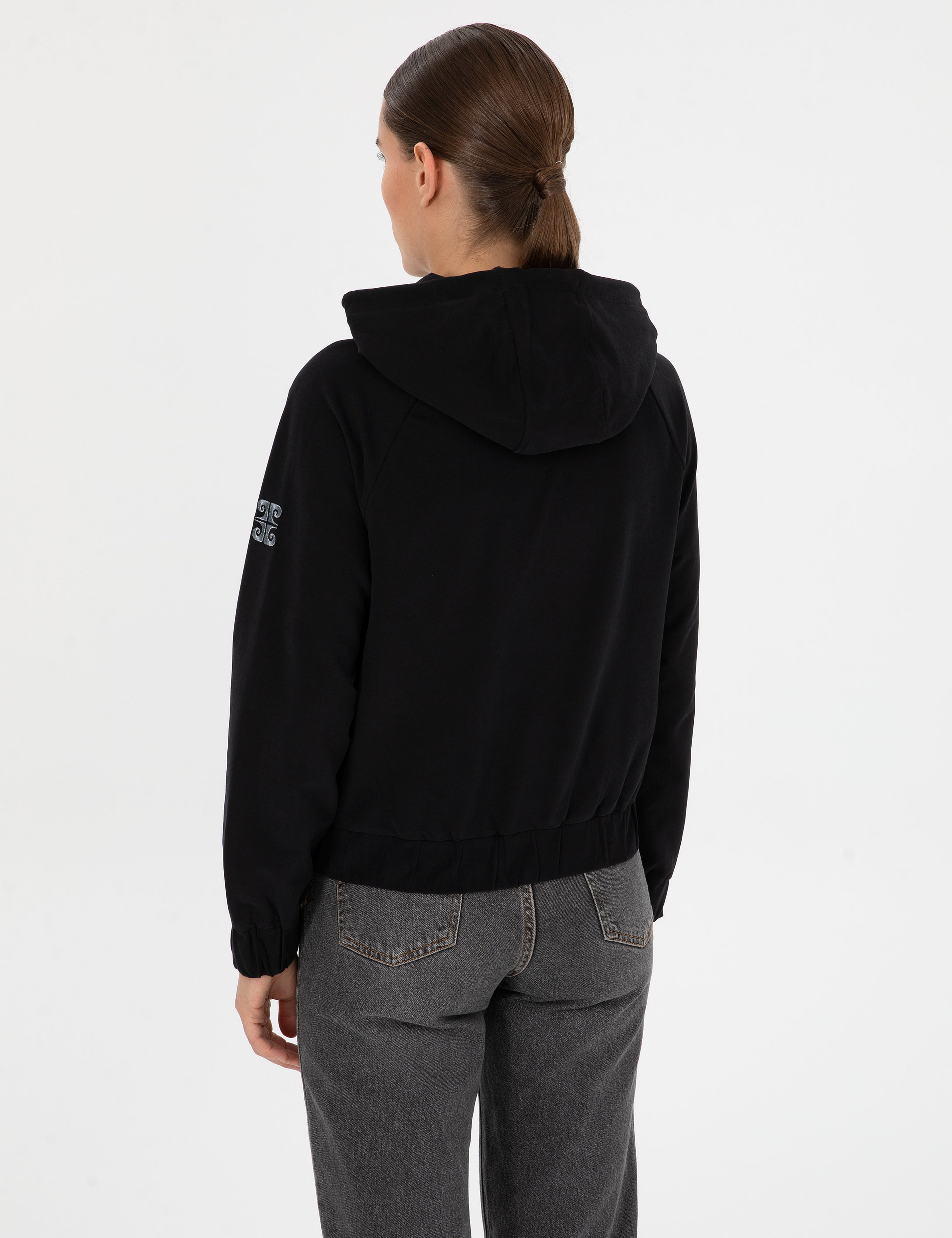 Siyah Comfort Fit Sweatshirt