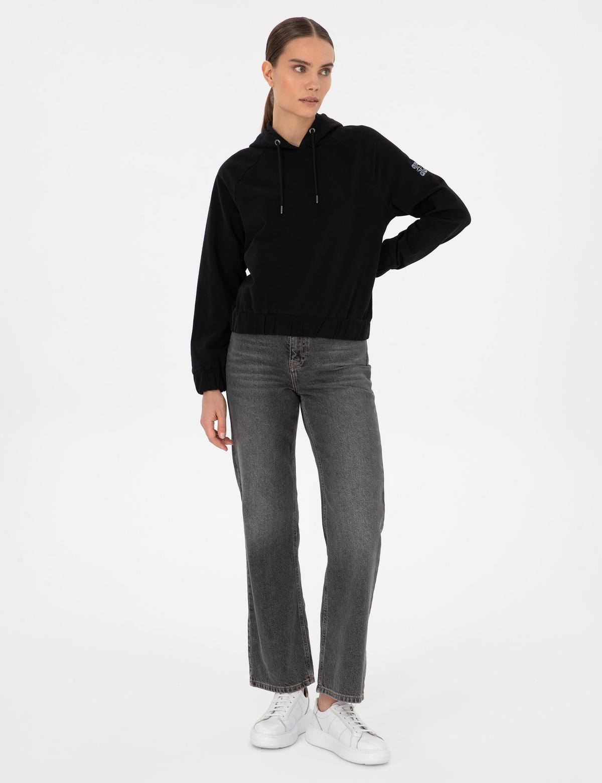 Siyah Comfort Fit Sweatshirt - 50312020026