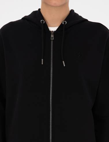 Siyah Comfort Fit Fermuarlı Sweatshirt