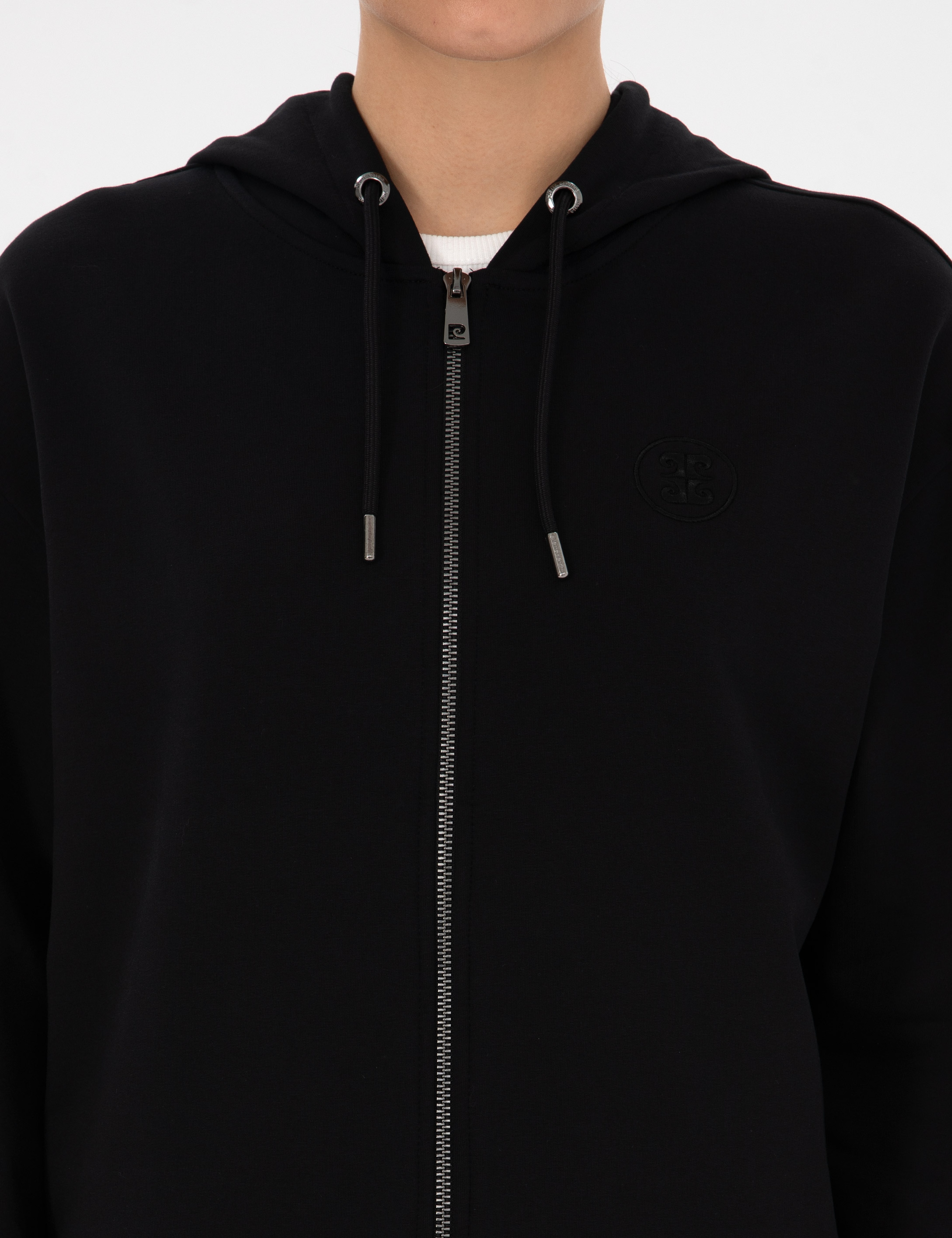 Siyah Comfort Fit Fermuarlı Sweatshirt