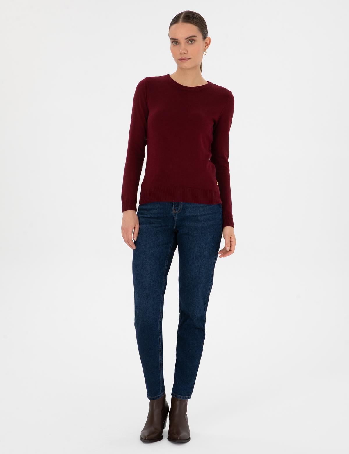 Koyu Mavi Mom High Waist Fit Jean Pantolon