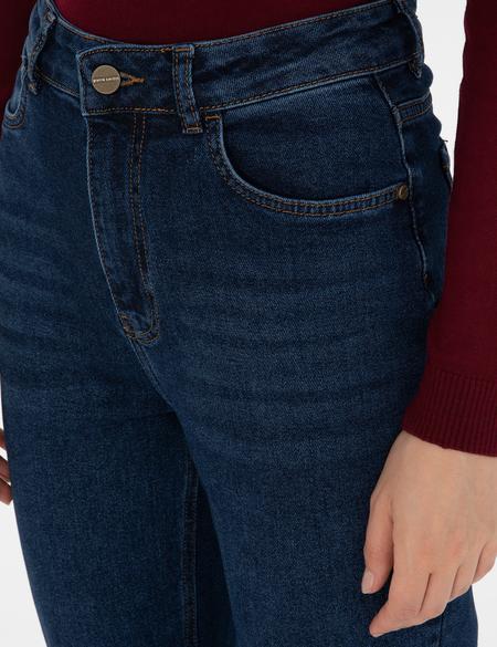 Koyu Mavi Mom High Waist Fit Jean Pantolon - 50318031028