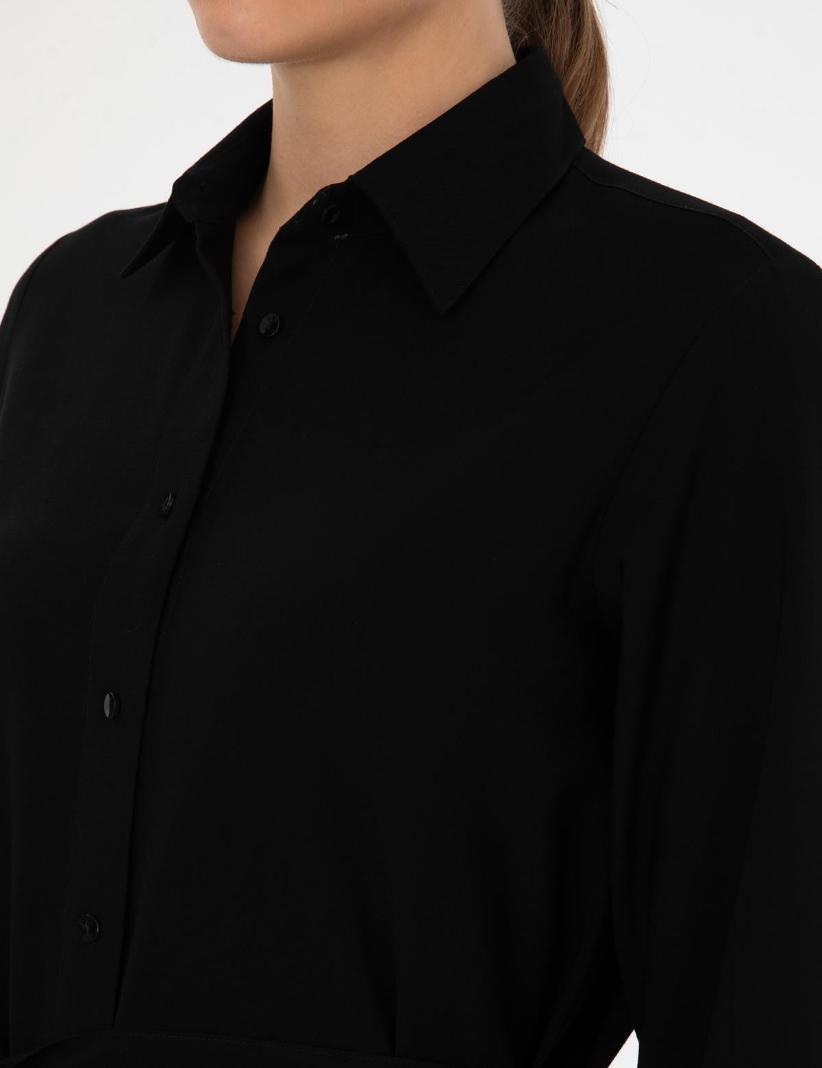 Siyah Comfort Fit Dokuma Elbise - 50318230001