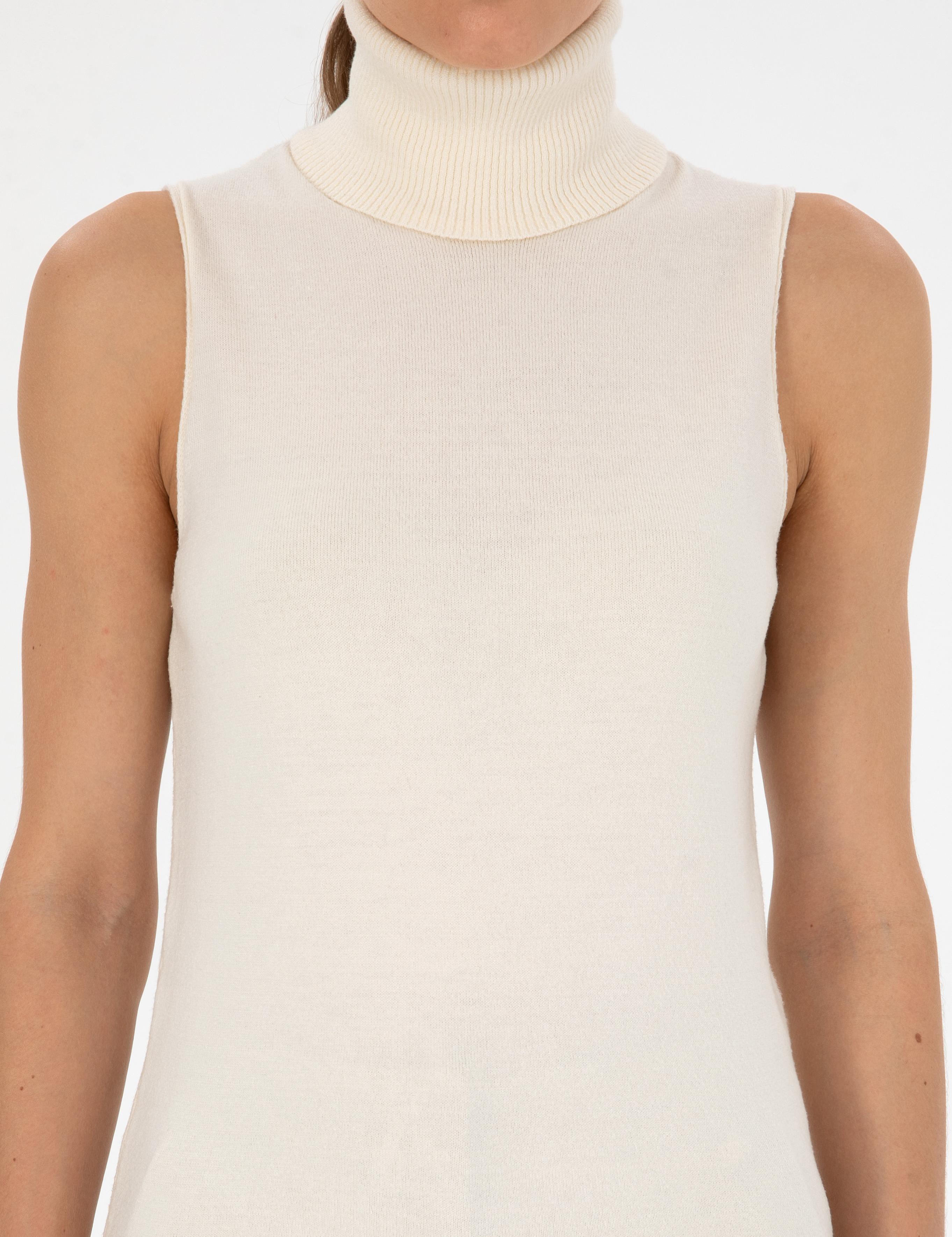 Ekru Slim Fit Balıkçı Yaka Kazak