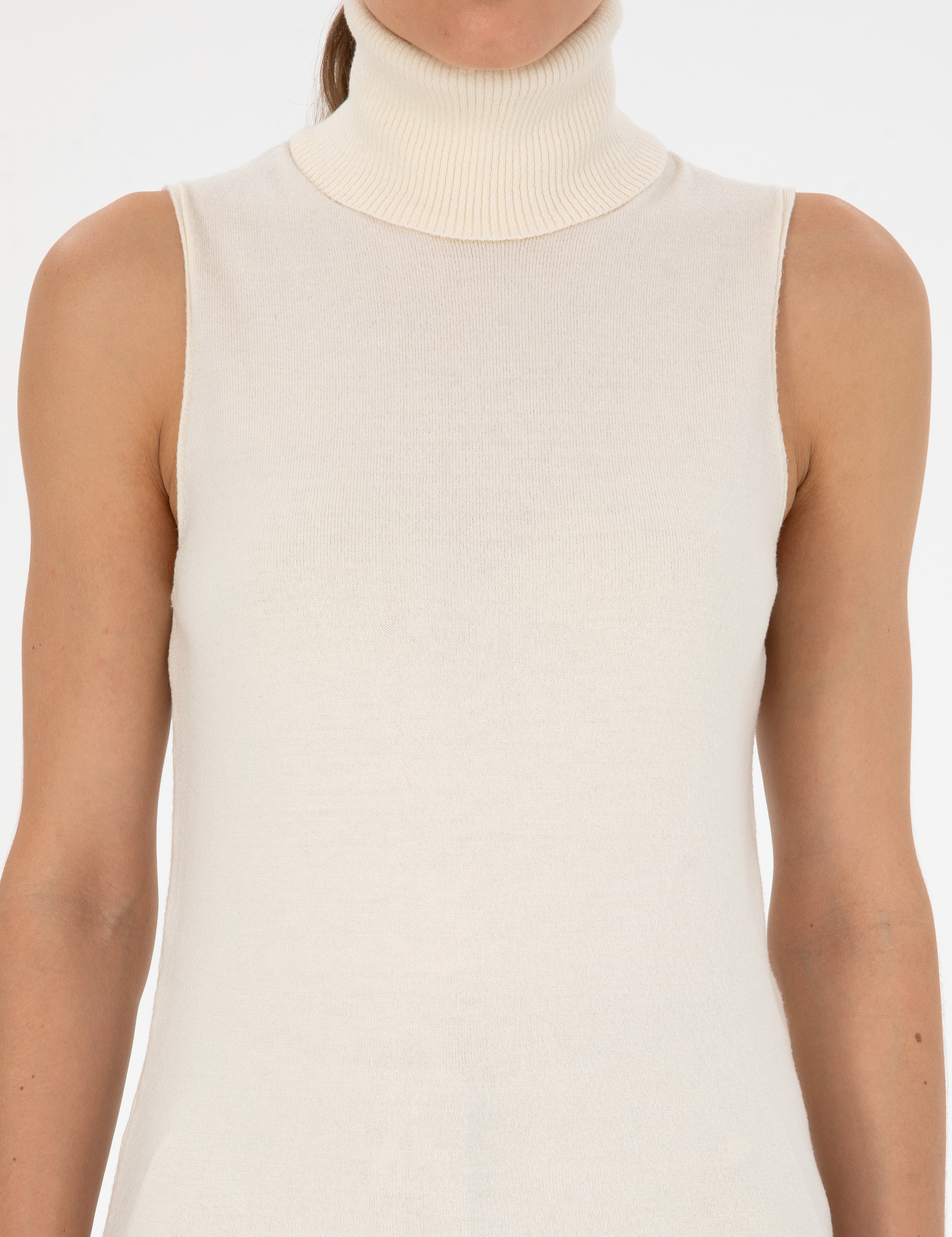 Ekru Slim Fit Balıkçı Yaka Kazak - Image 6