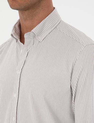 Vizon Slim Fit Çizgili Slim Fit Gömlek