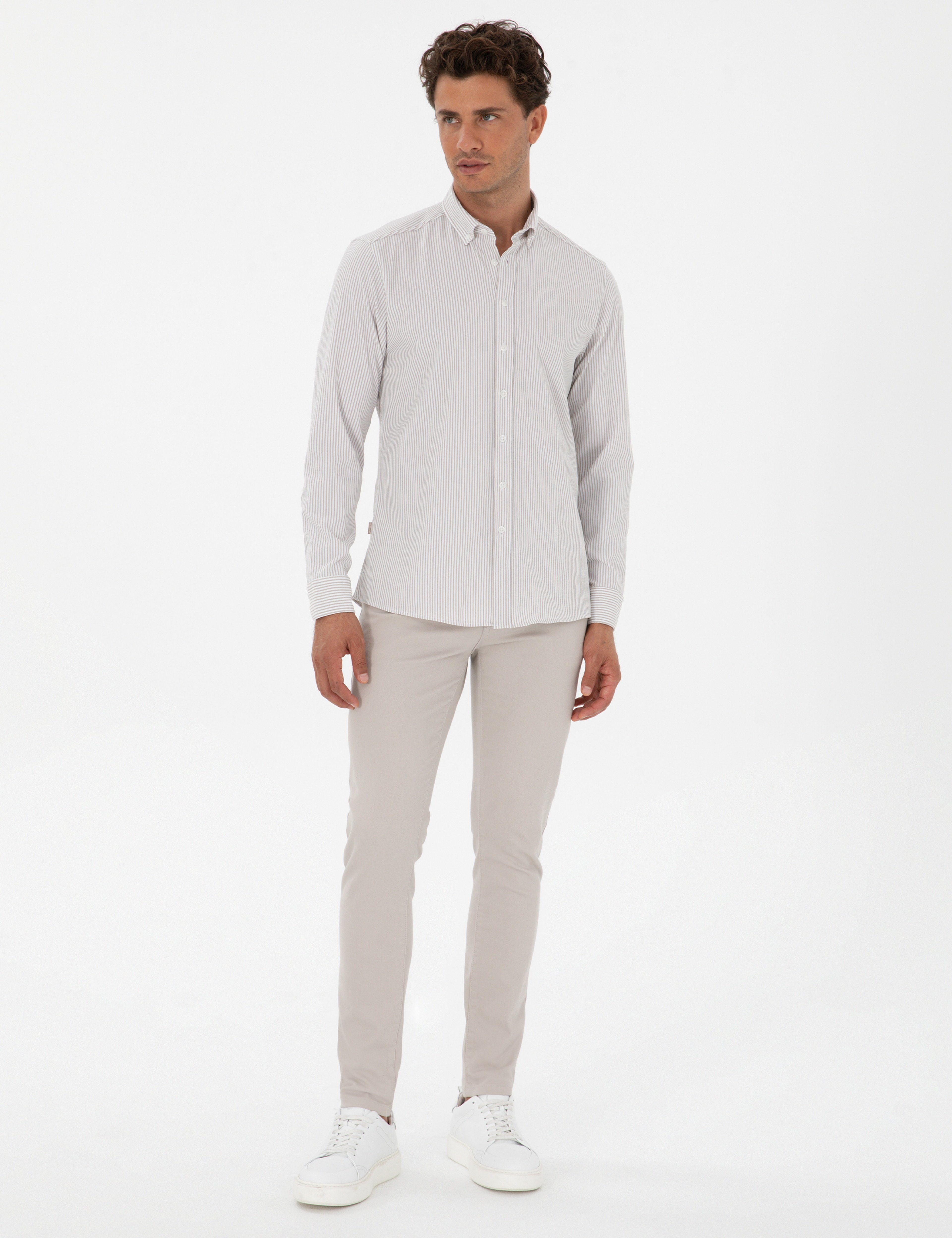 Vizon Slim Fit Çizgili Slim Fit Gömlek