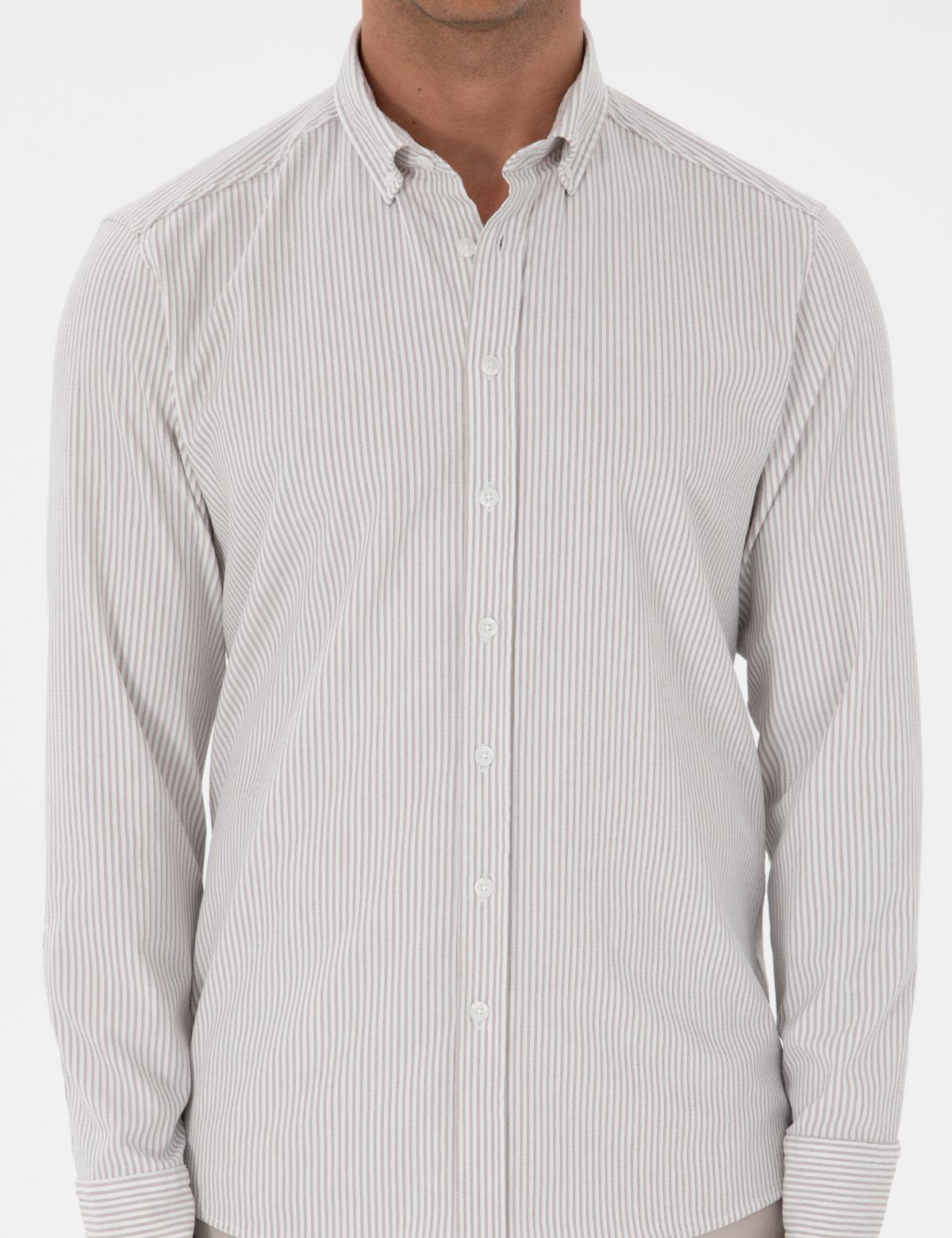 Vizon Slim Fit Çizgili Slim Fit Gömlek - 50311396086