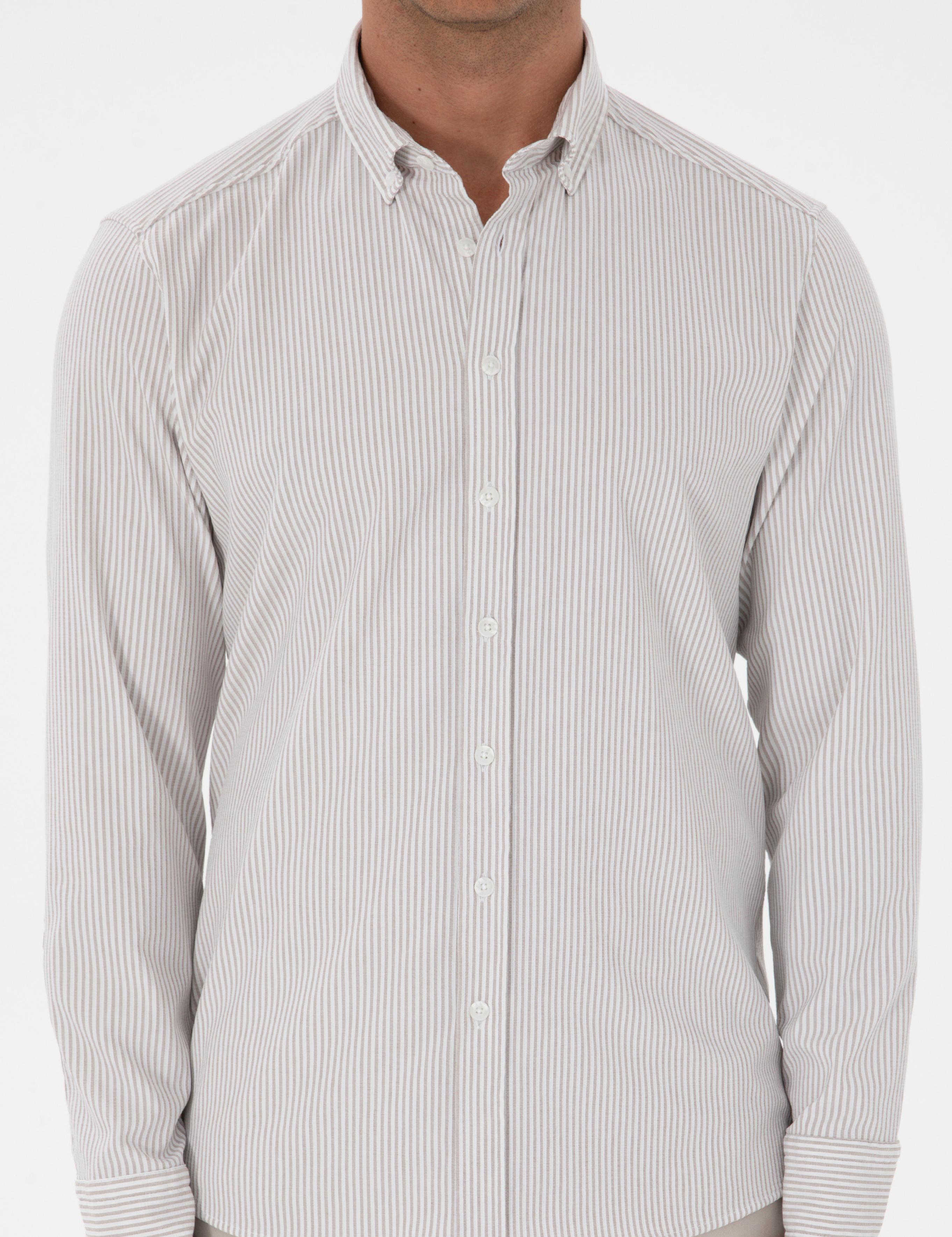 Vizon Slim Fit Çizgili Slim Fit Gömlek