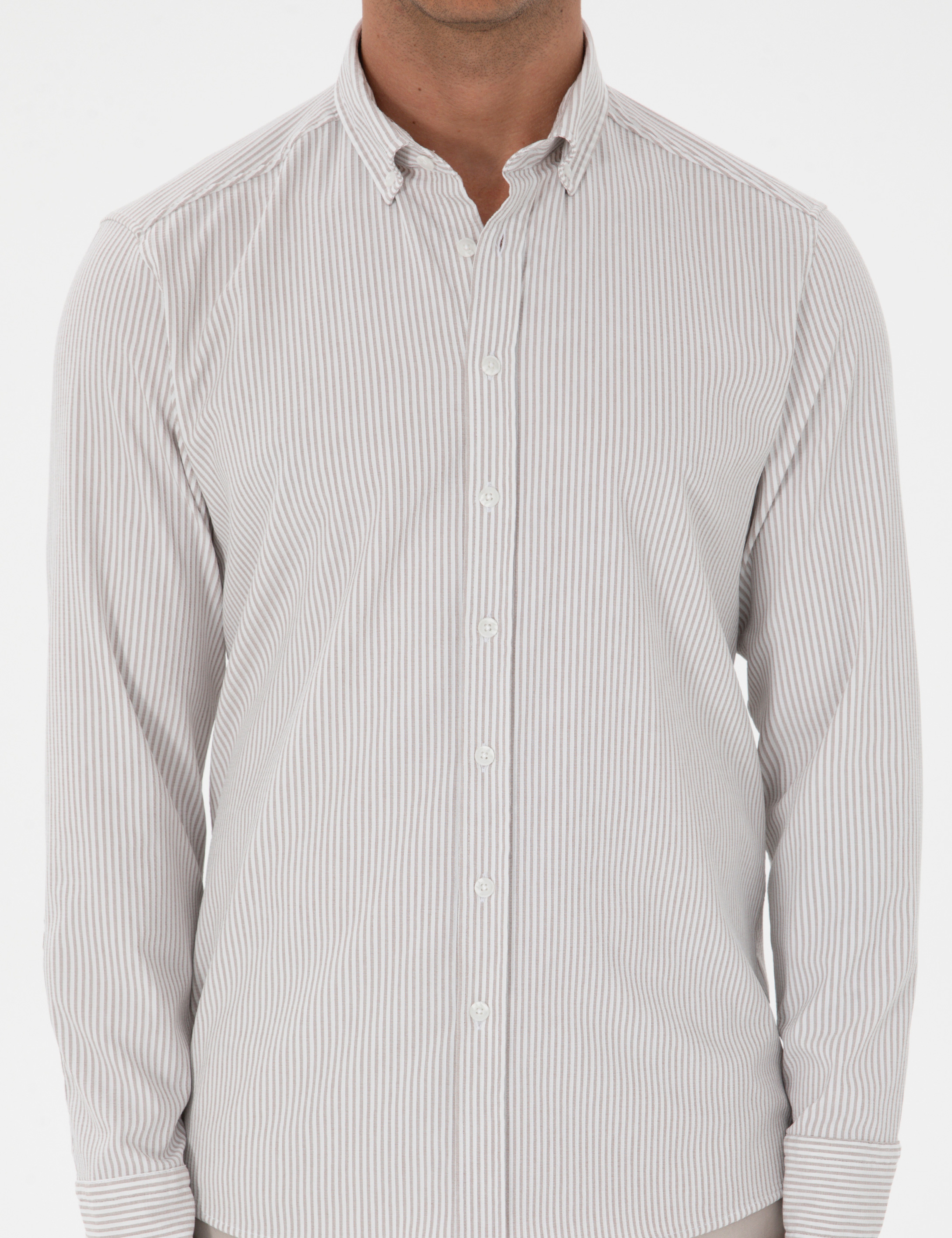 Vizon Slim Fit Çizgili Slim Fit Gömlek
