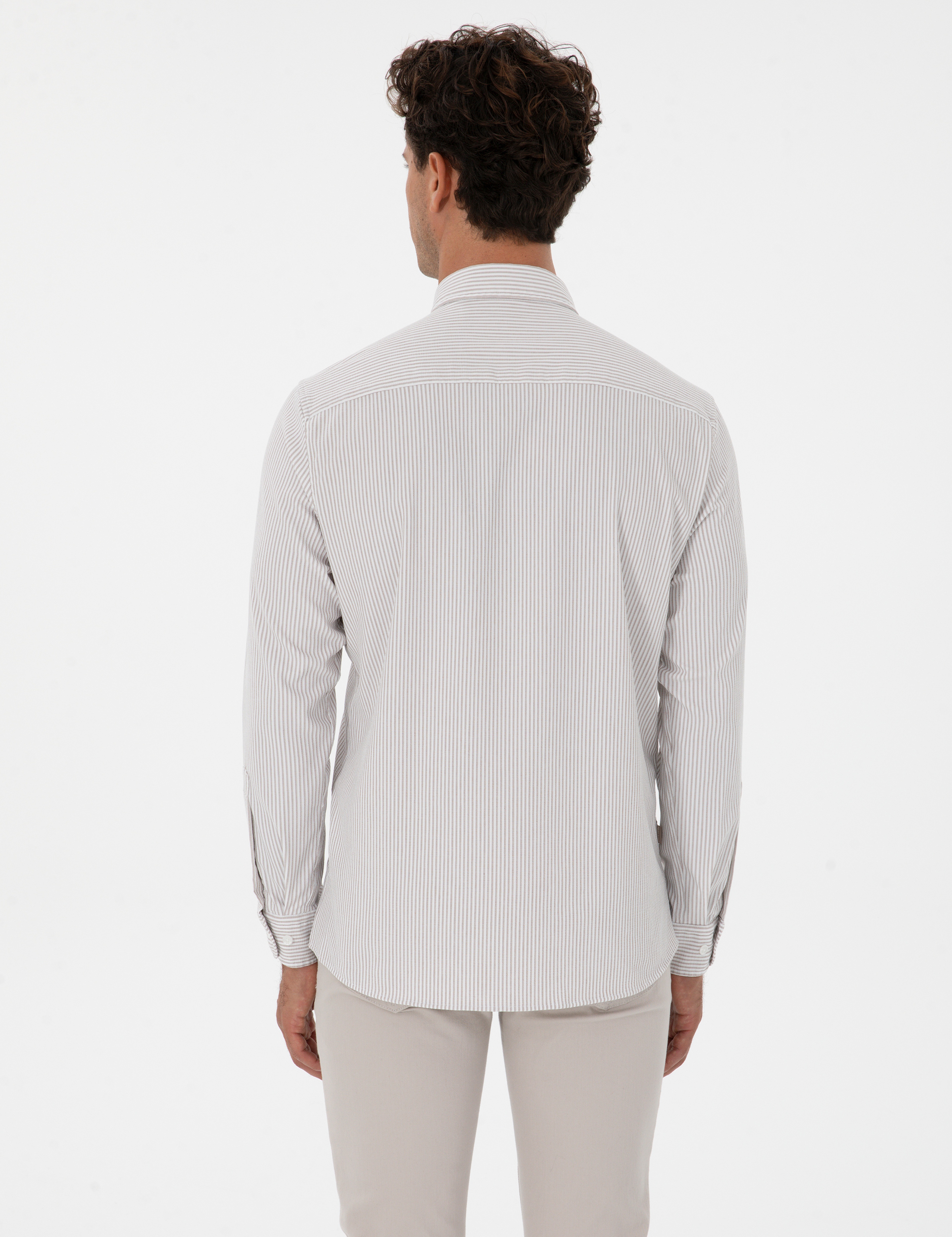 Vizon Slim Fit Çizgili Slim Fit Gömlek - Image 5