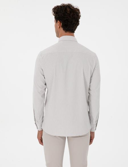 Vizon Slim Fit Çizgili Slim Fit Gömlek - 50311396086