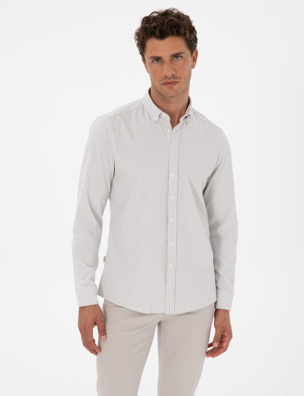 Vizon Slim Fit Çizgili Slim Fit Gömlek