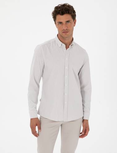 Vizon Slim Fit Çizgili Slim Fit Gömlek
