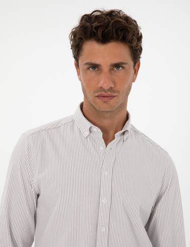 Vizon Slim Fit Çizgili Slim Fit Gömlek