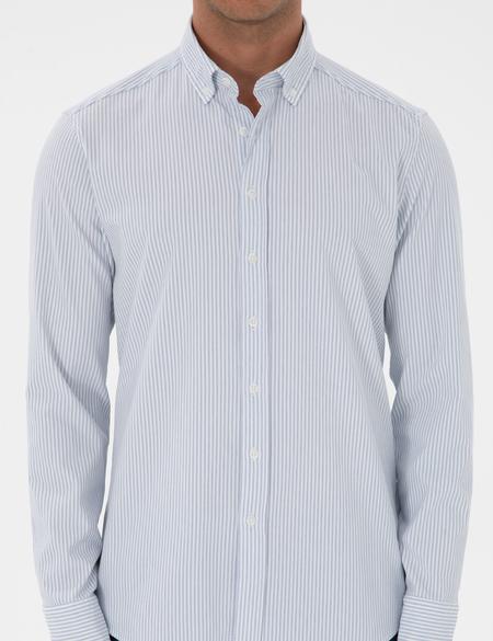 İndigo Slim Fit Çizgili Slim Fit Gömlek - 50311396073