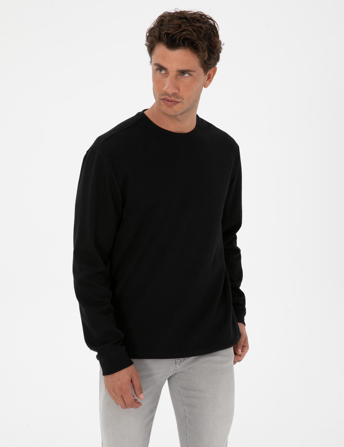 Siyah Regular Fit Sweatshirt - 50313944018