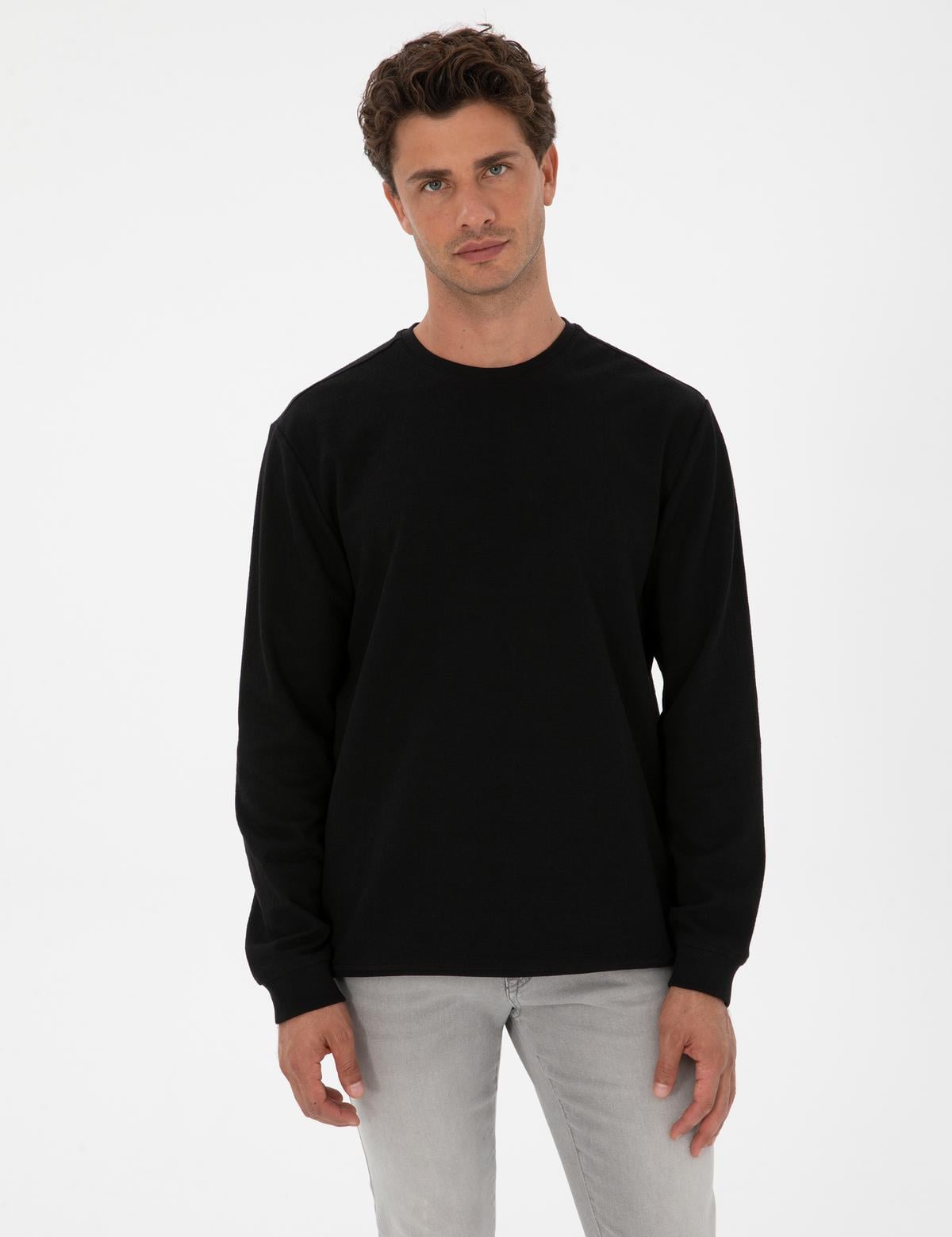 Siyah Regular Fit Sweatshirt