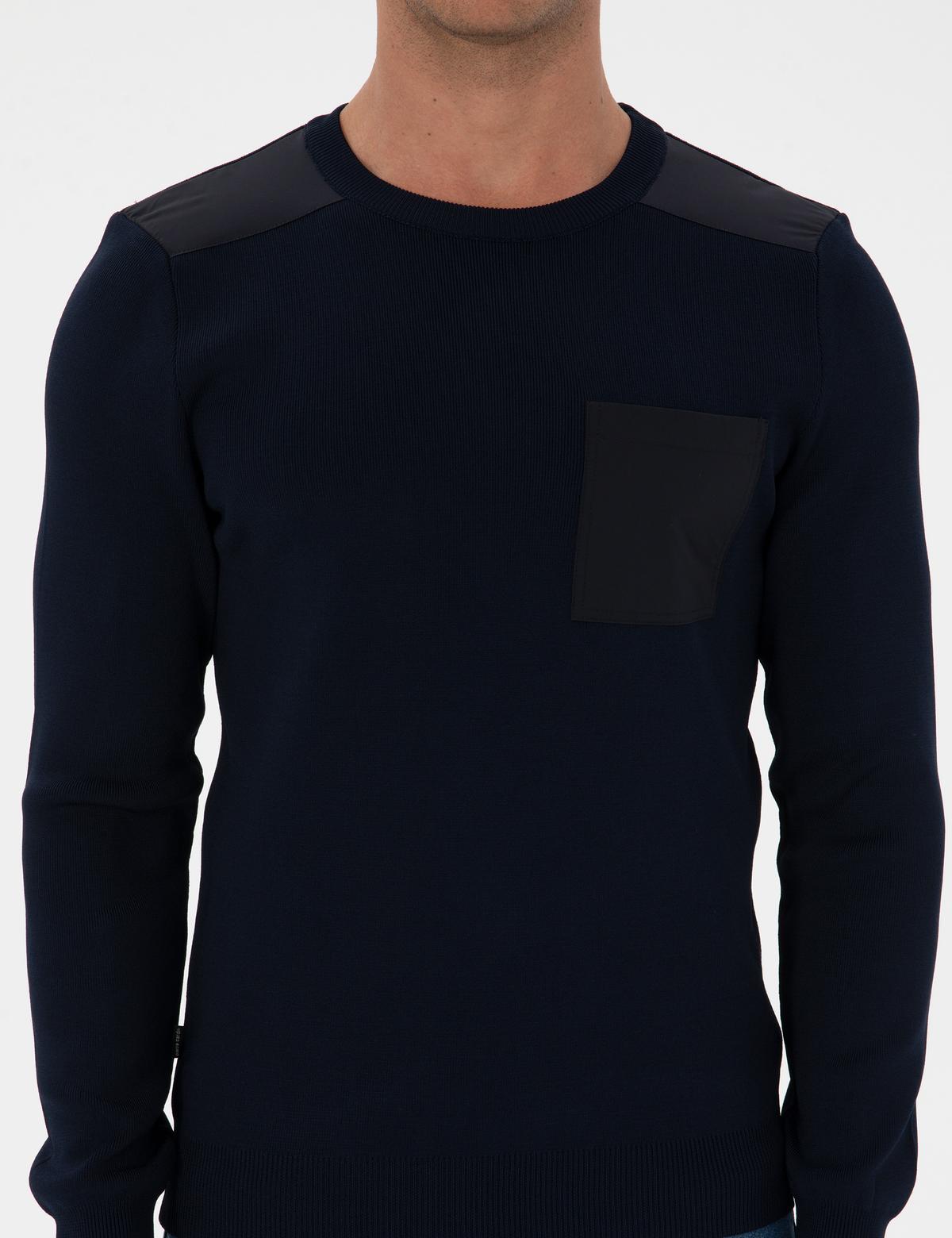 Lacivert Regular Fit Bisiklet Yaka Triko Kazak - 50315762001