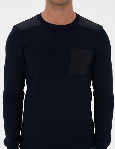 Lacivert Regular Fit Bisiklet Yaka Triko Kazak