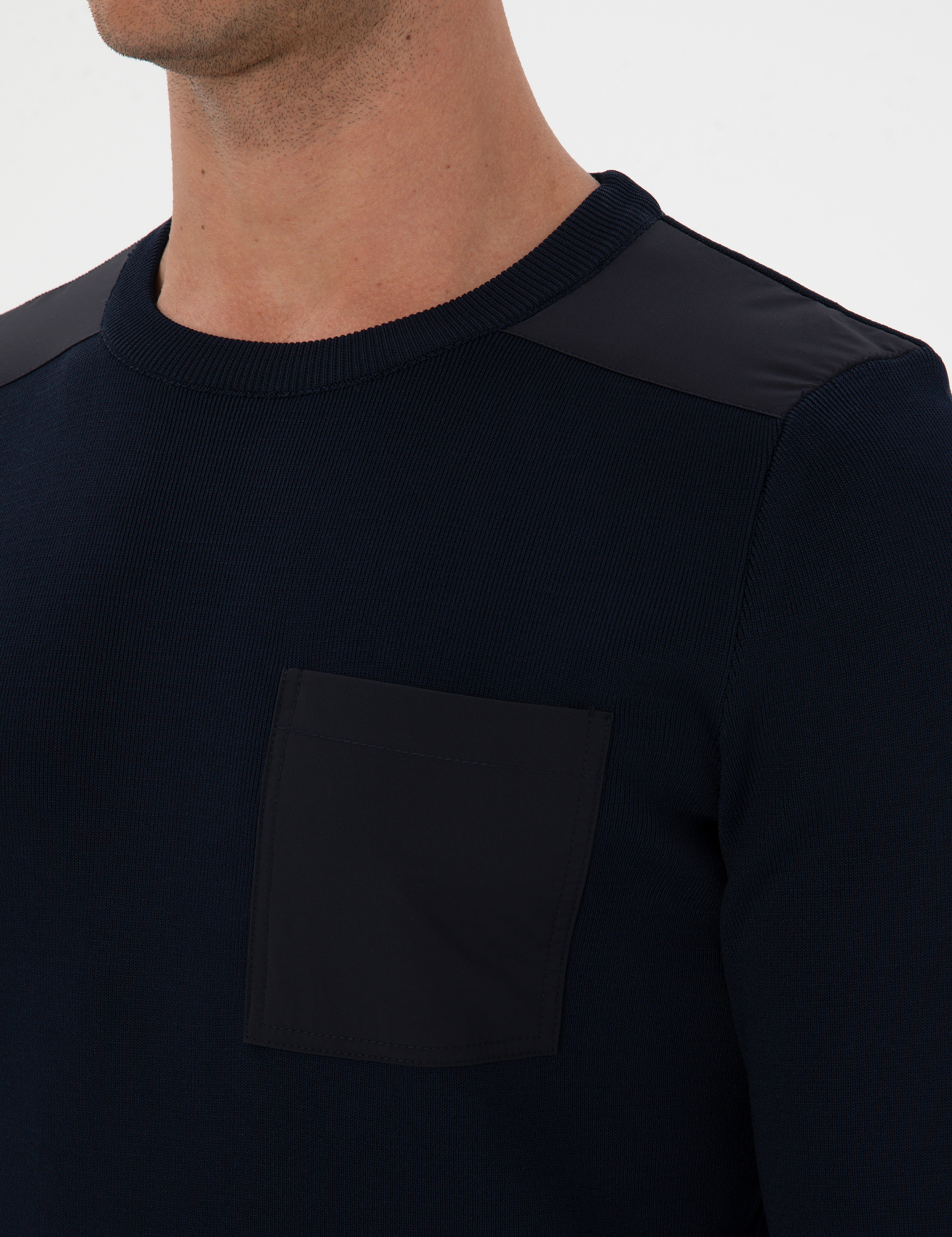 Lacivert Regular Fit Bisiklet Yaka Triko Kazak - Image 7
