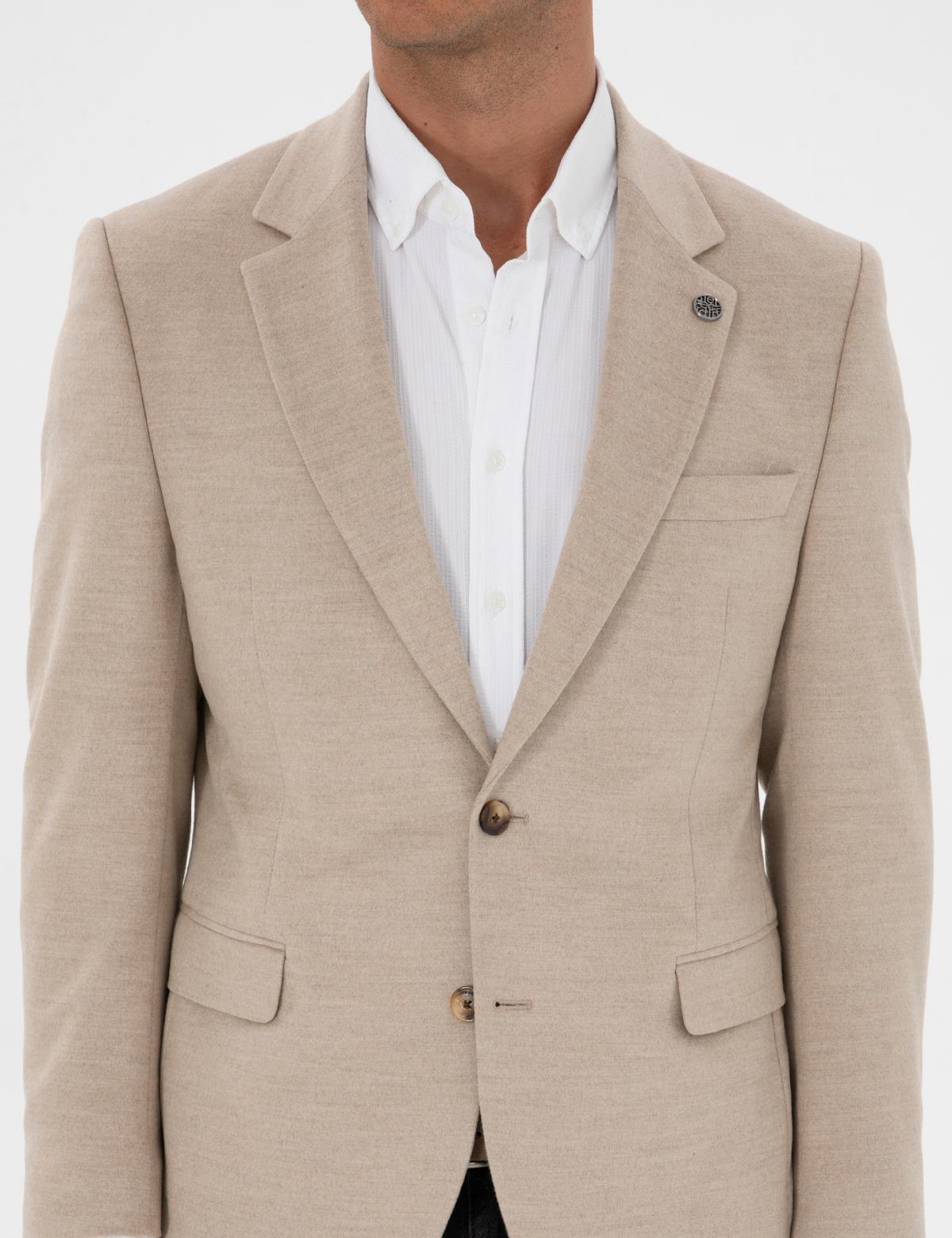 Bej Slim Fit Ceket - 50311398041