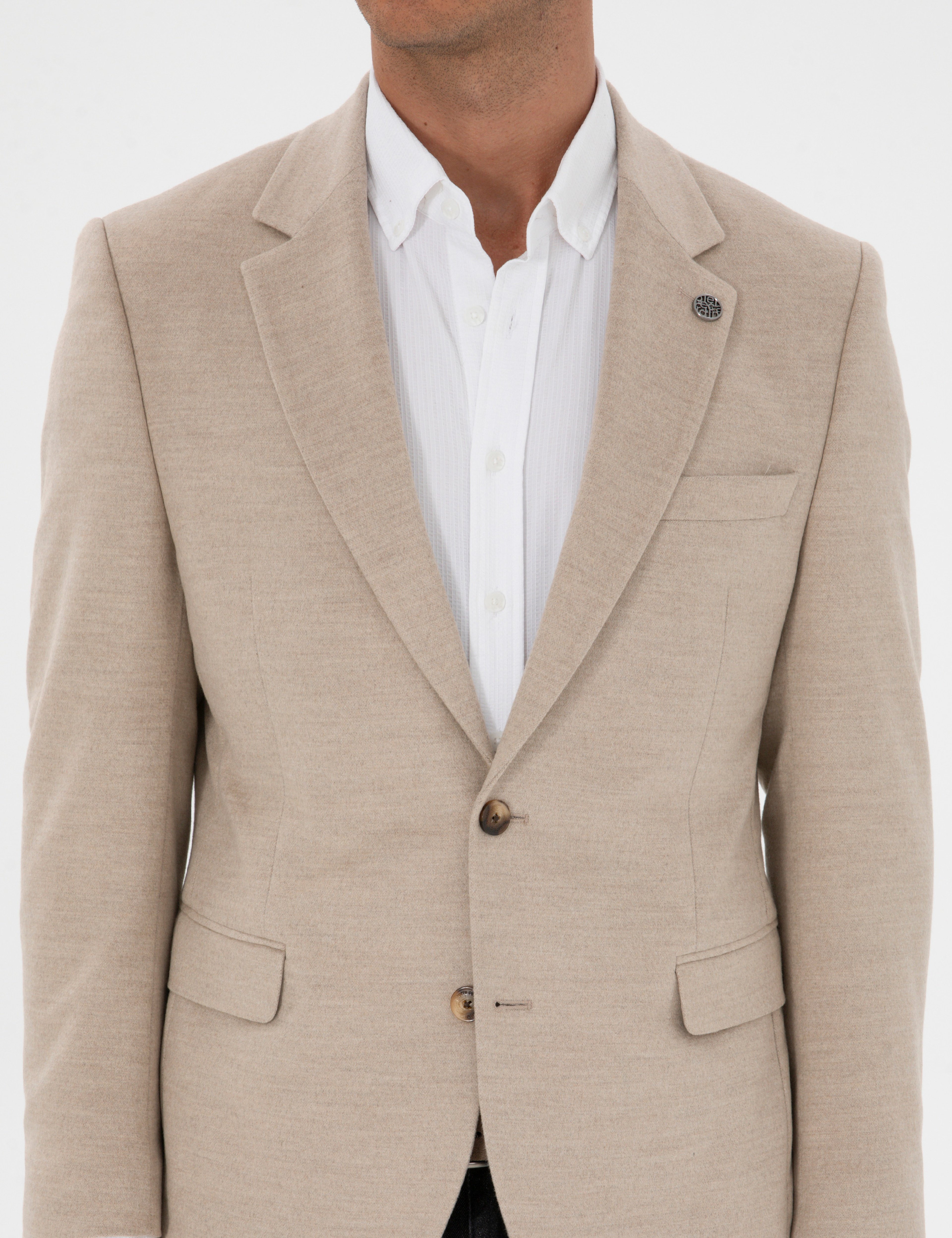 Bej Slim Fit Ceket - Image 7