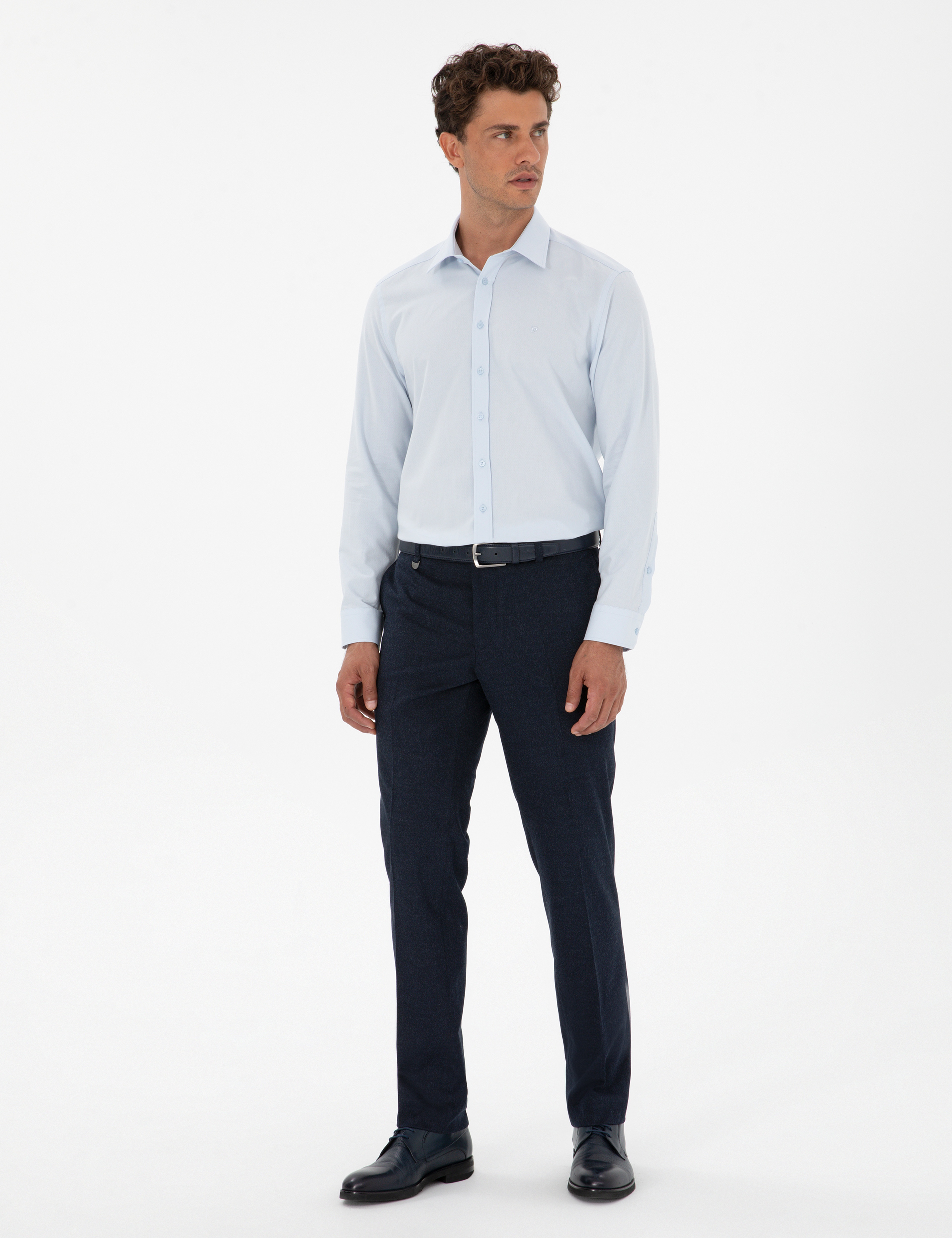 Lacivert Slim Fit Kumaş Pantolon - Image 3