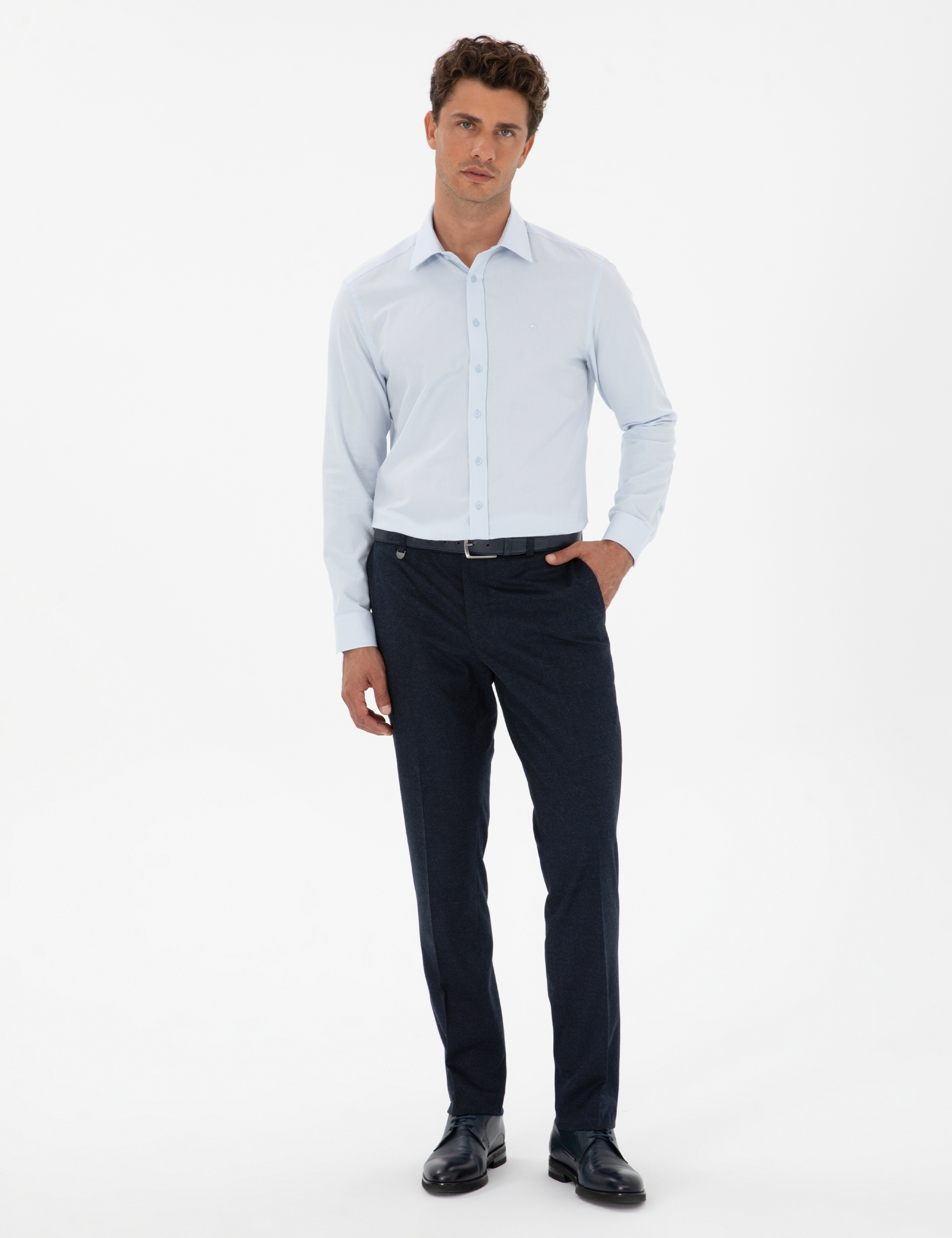 Lacivert Slim Fit Kumaş Pantolon - Image 1