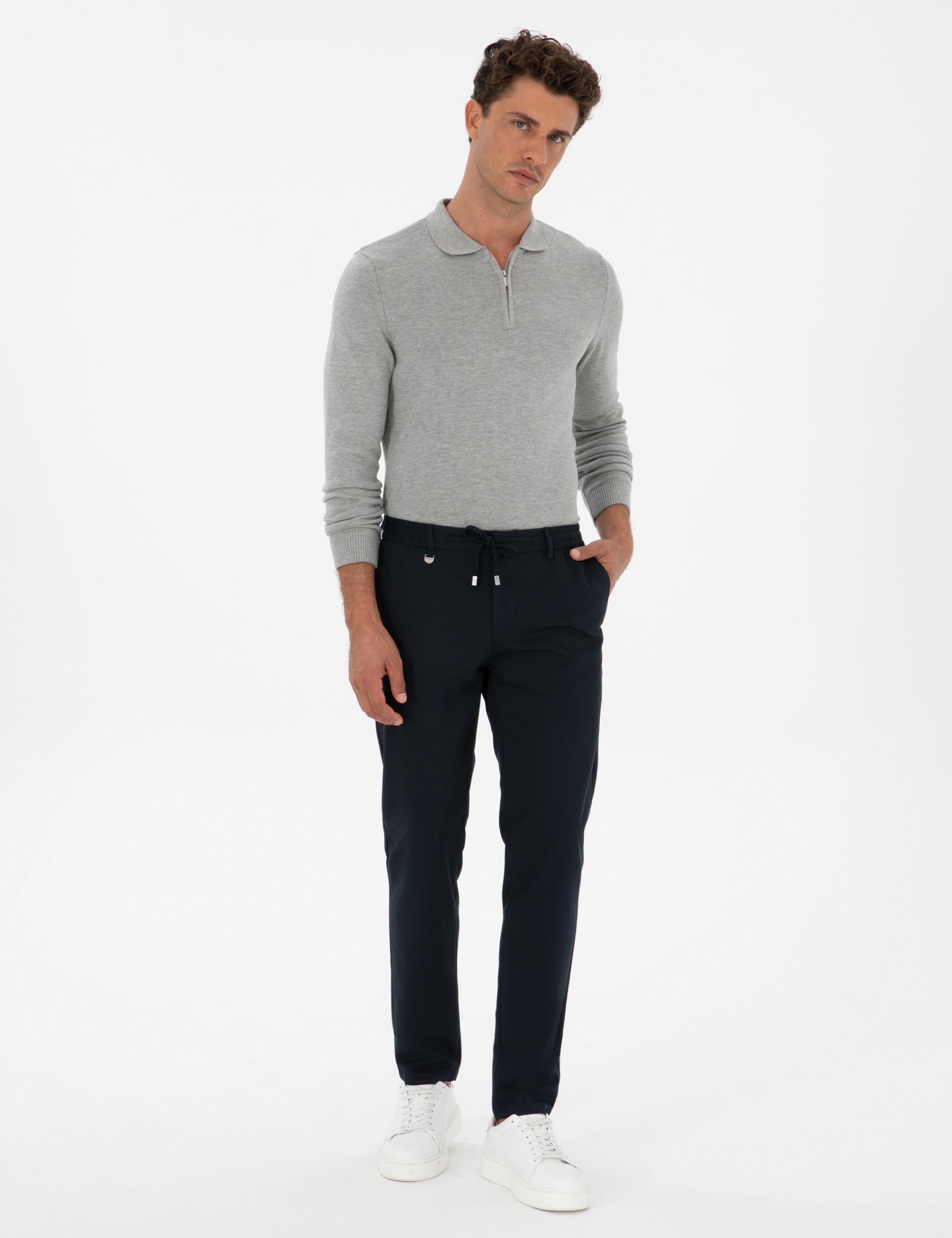 Lacivert Ex. Slim Fit Kumaş Pantolon