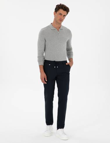 Lacivert Ex. Slim Fit Kumaş Pantolon