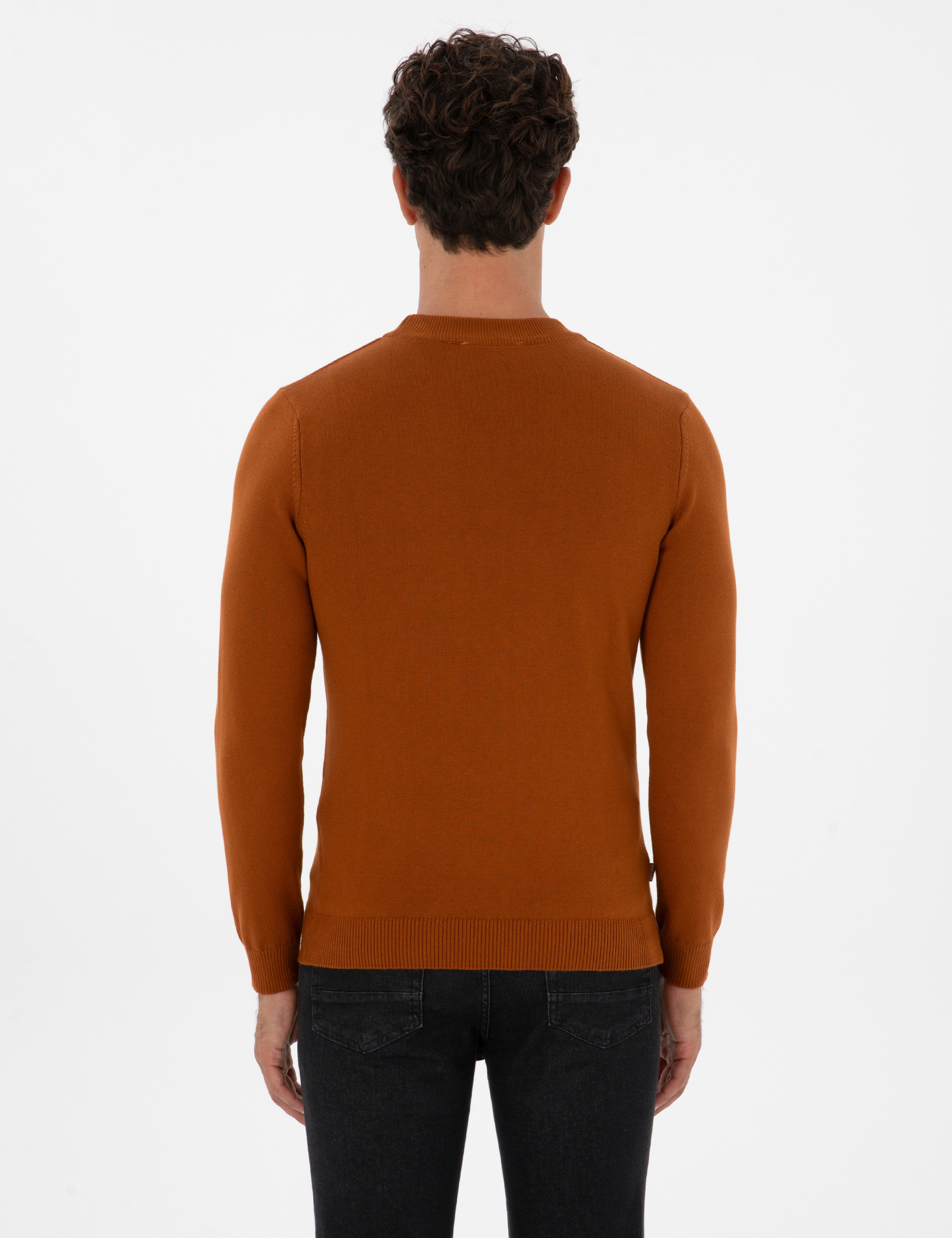 Pas Slim Fit Çeyrek Yaka Basic Triko Kazak
