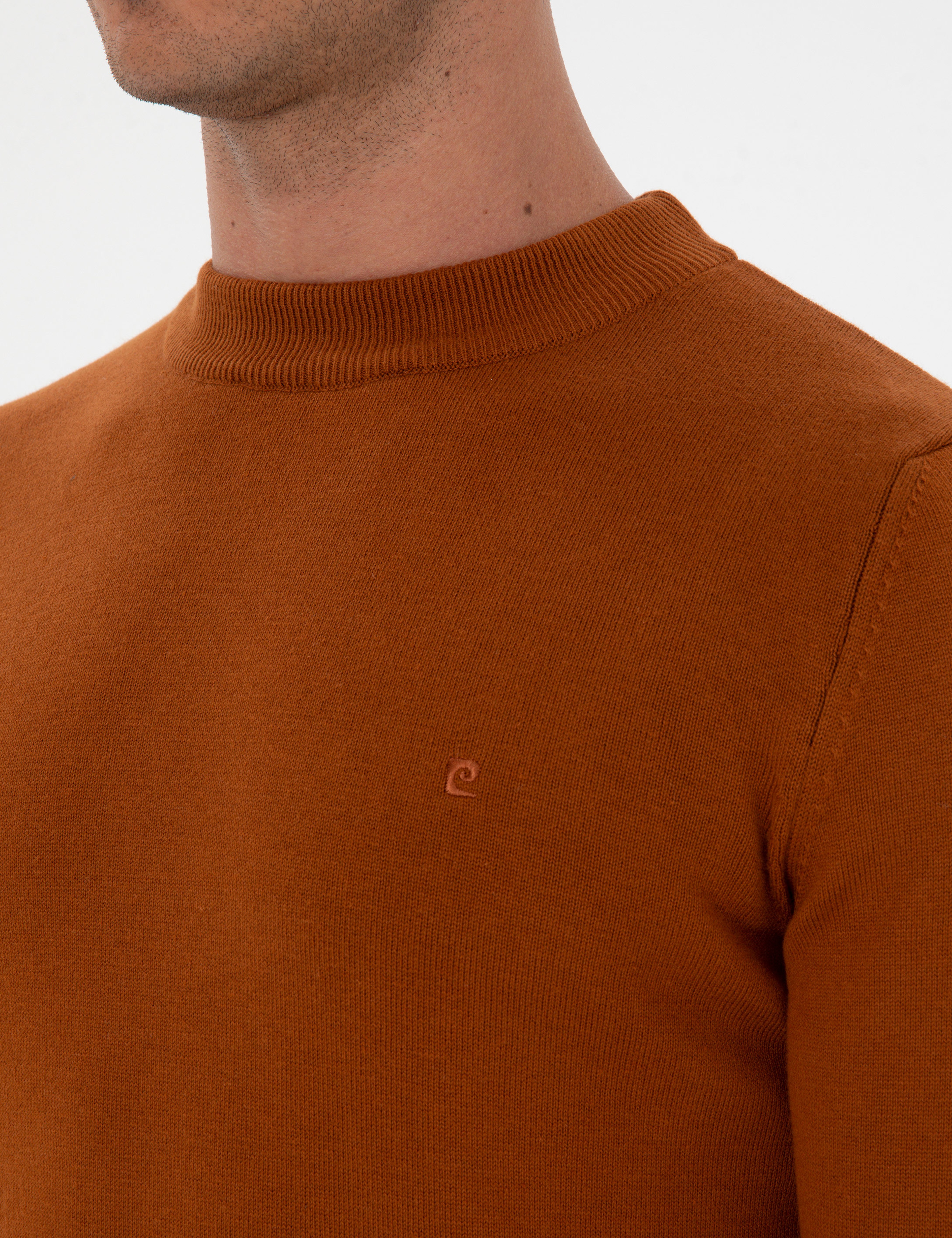 Pas Slim Fit Çeyrek Yaka Basic Triko Kazak - Image 7