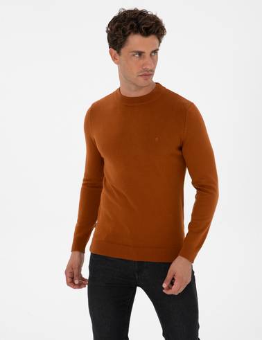 Pas Slim Fit Çeyrek Yaka Basic Triko Kazak