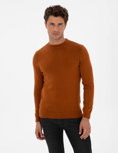 Pas Slim Fit Çeyrek Yaka Basic Triko Kazak