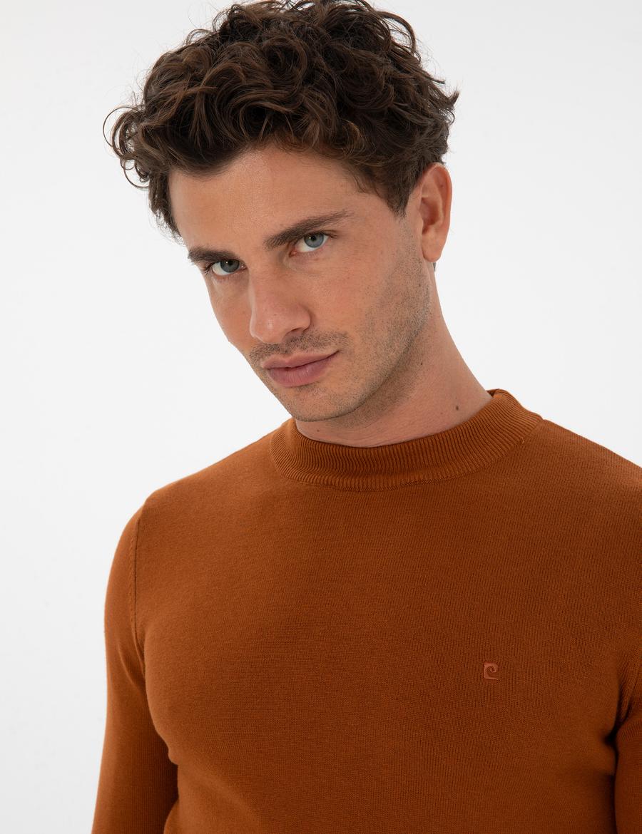 Pas Slim Fit Çeyrek Yaka Basic Triko Kazak